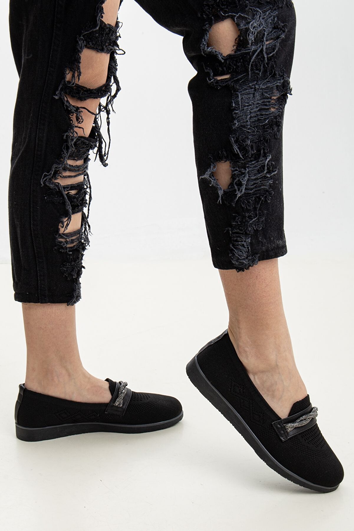 Gult Kadın Tri̇ko Günlük Ayakkabı 2 Taş Si̇yah