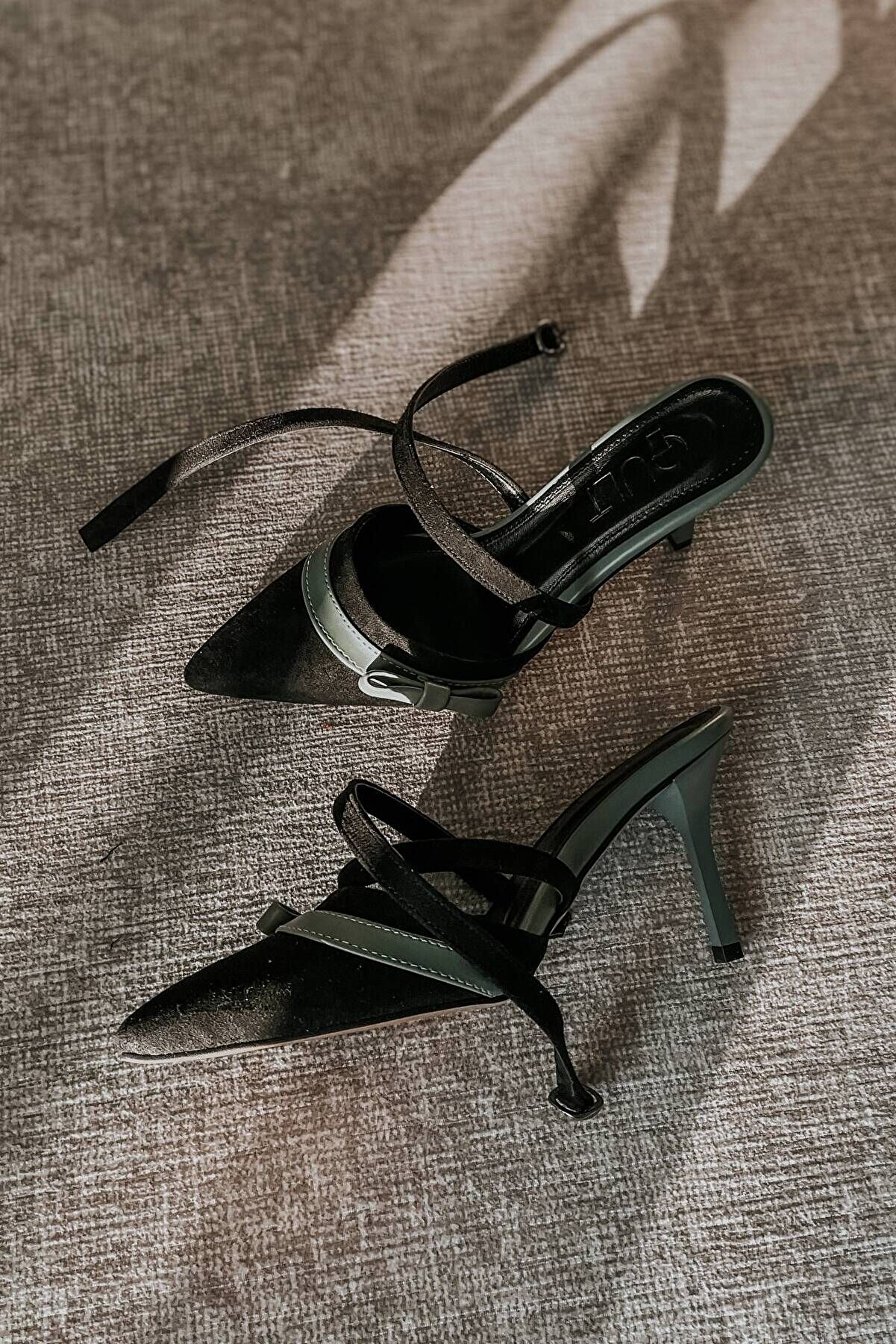 Gult Kadın Ince 8.5 Cm Topuklu Yazlık Tarz Ayakkabı Yeşi̇l