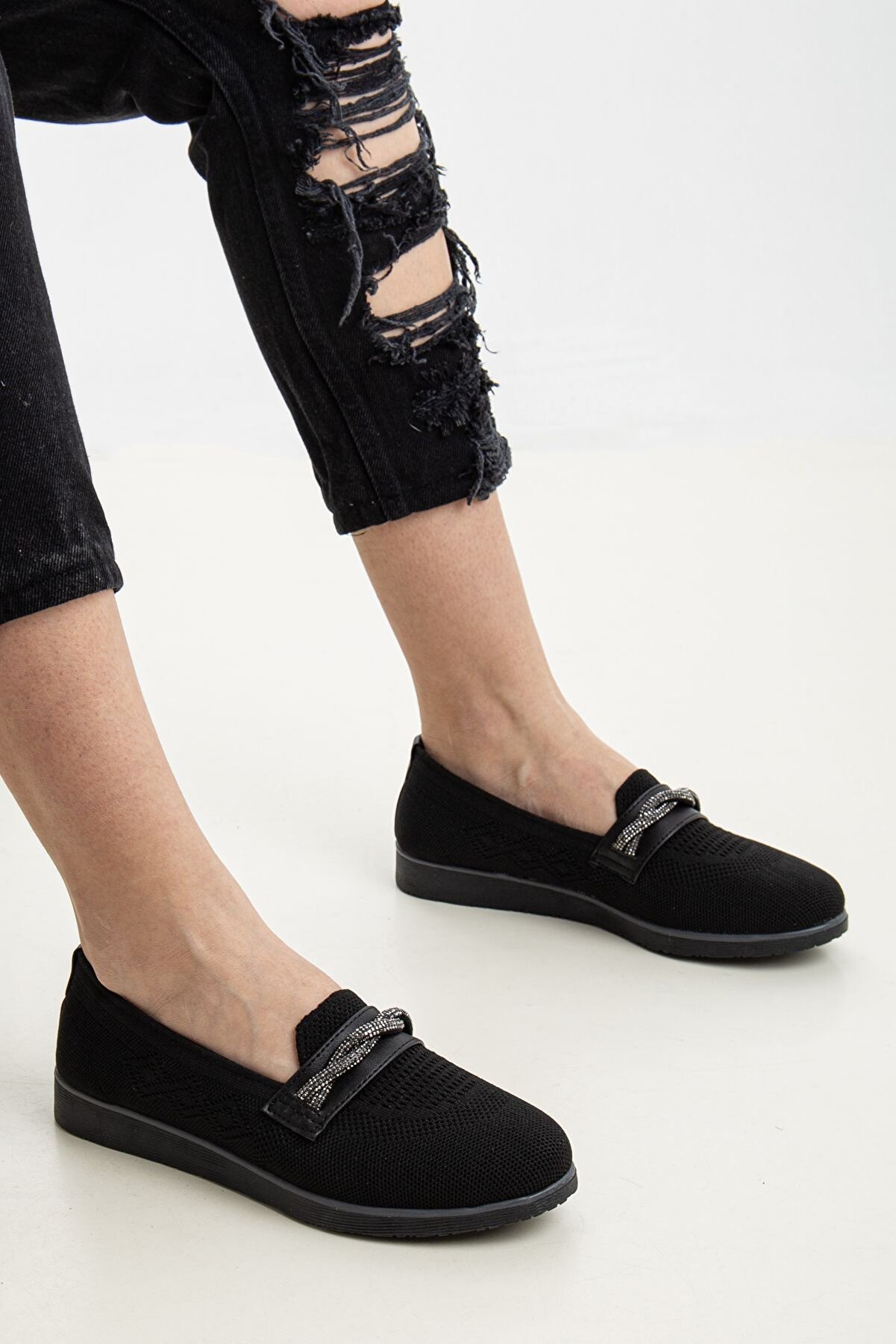 Gult Kadın Tri̇ko Günlük Ayakkabı 2 Taş Si̇yah