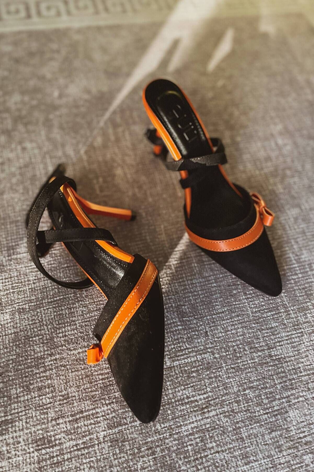 Gult Kadın Ince 8.5 Cm Topuklu Yazlık Tarz Ayakkabı Turuncu