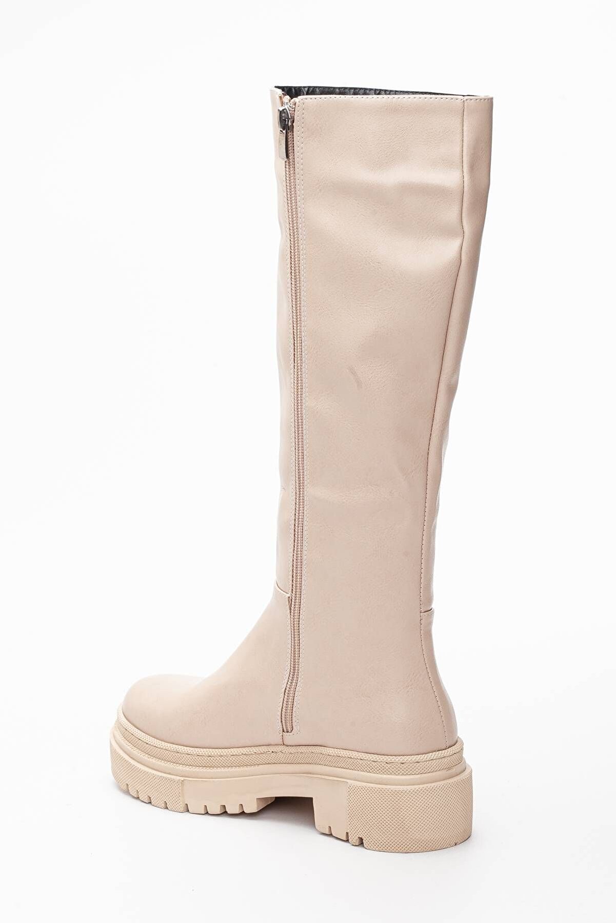 Gult Kadın Kalın Tabanlı Günlük Tarz Nude Renk Çi̇zme