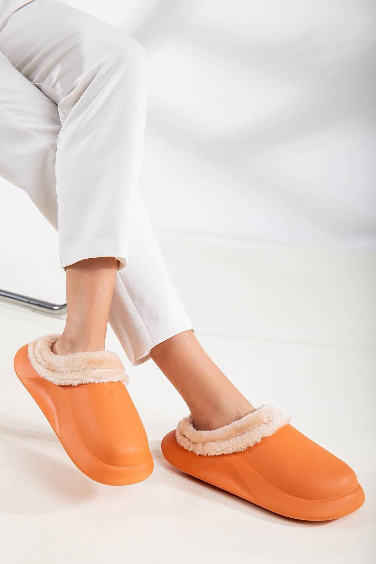 Gult Kadın Içi̇ Kürklü Kışlık Sıcak Terli̇k Turuncu