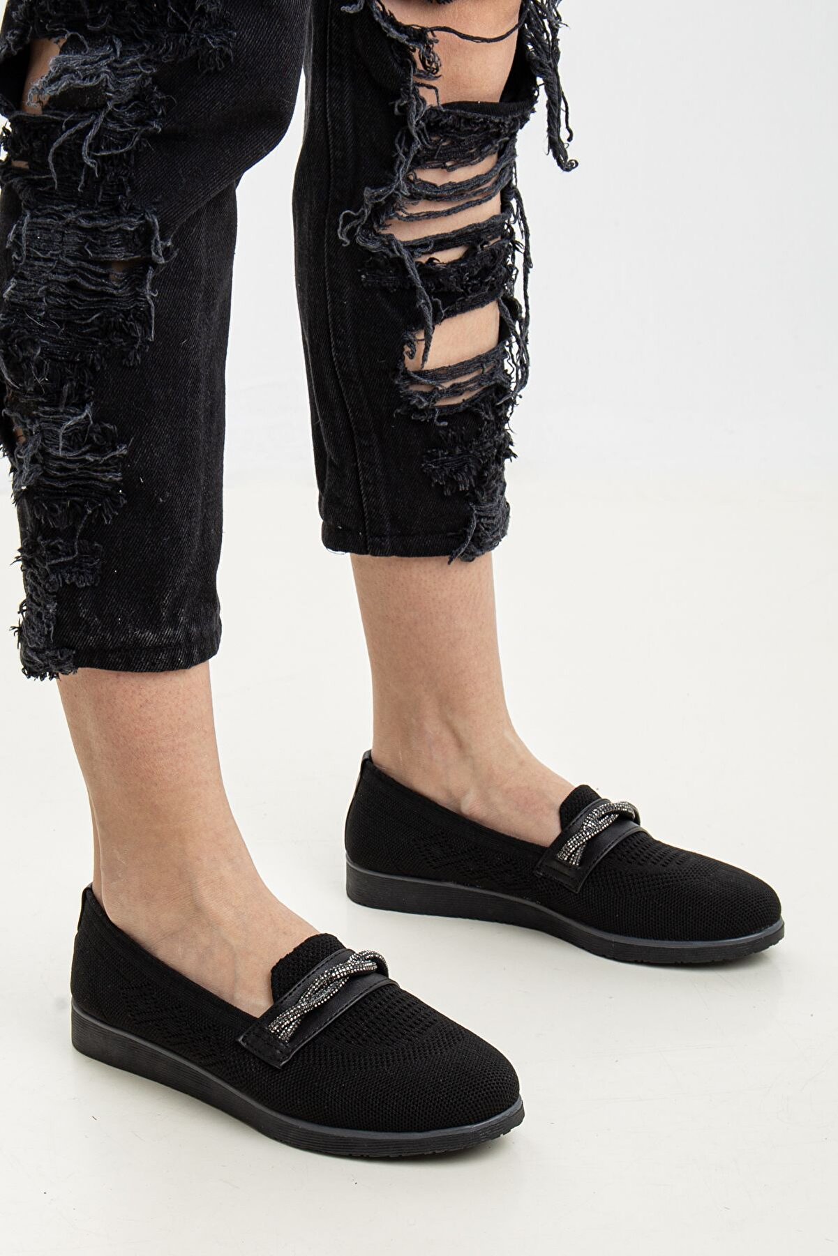 Gult Kadın Tri̇ko Günlük Ayakkabı 2 Taş Si̇yah