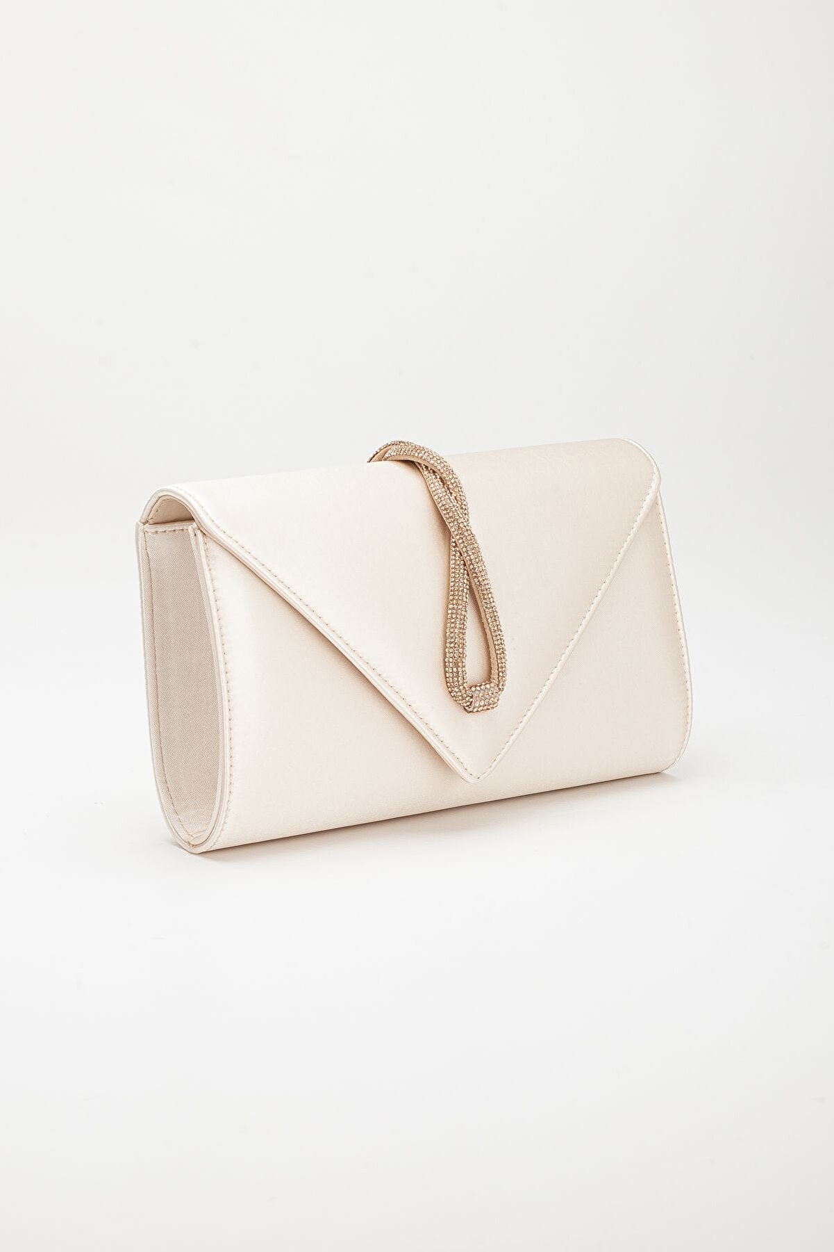 Gult Portf&ouml;y Saten Zarf &Ccedil;anta Ten