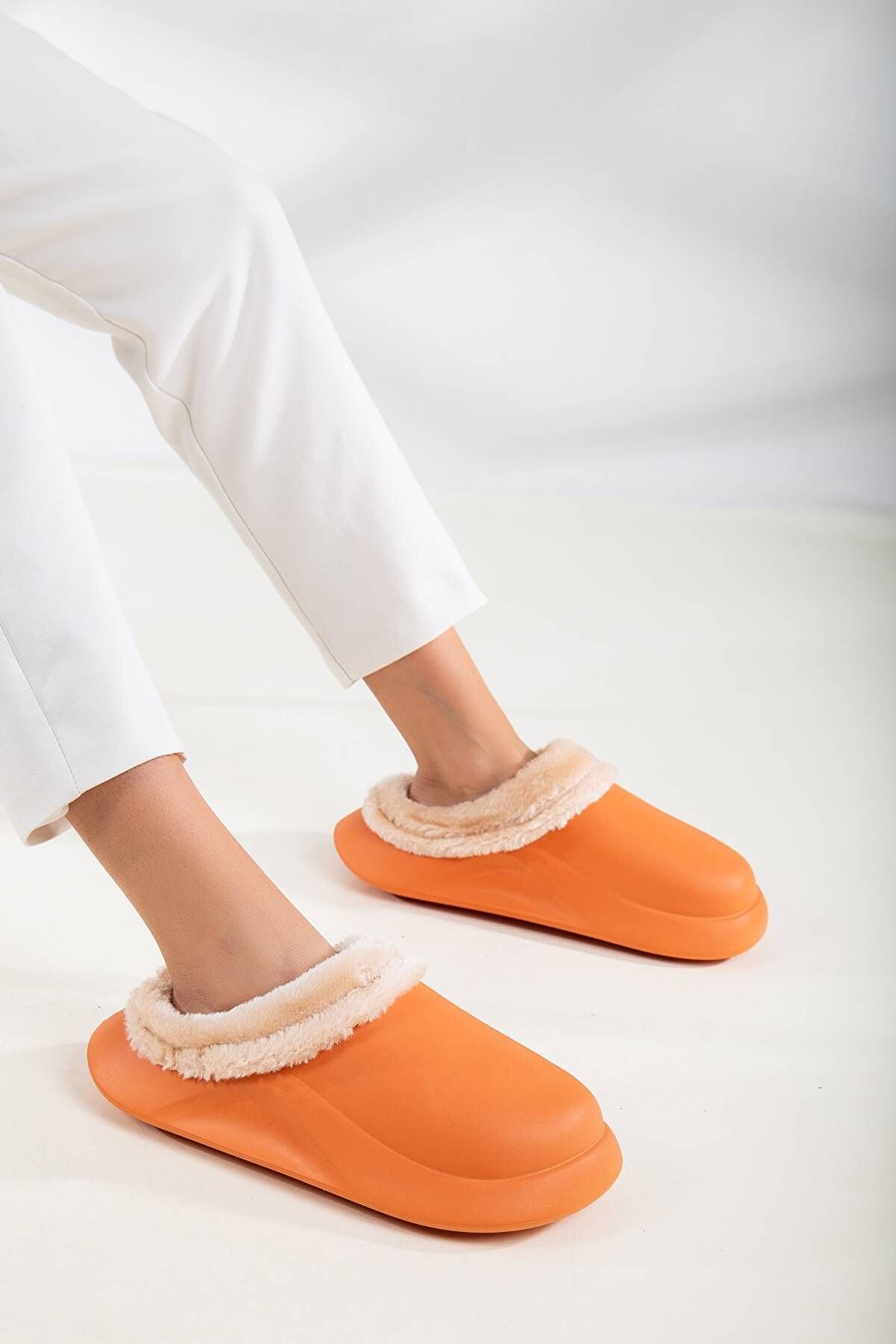 Gult Kadın Içi̇ Kürklü Kışlık Sıcak Terli̇k Turuncu