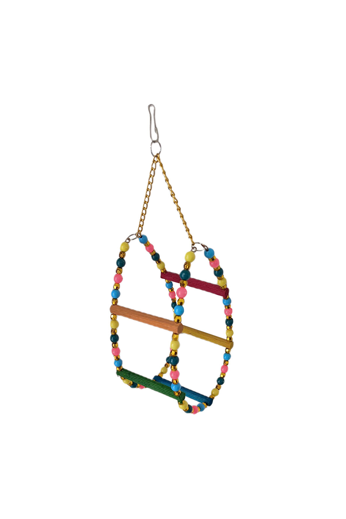 Bi̇lfold Renkli̇ Boncuklu Ve Merdi̇venli̇ Damla Kuş Salıncağı 9-24 Cm