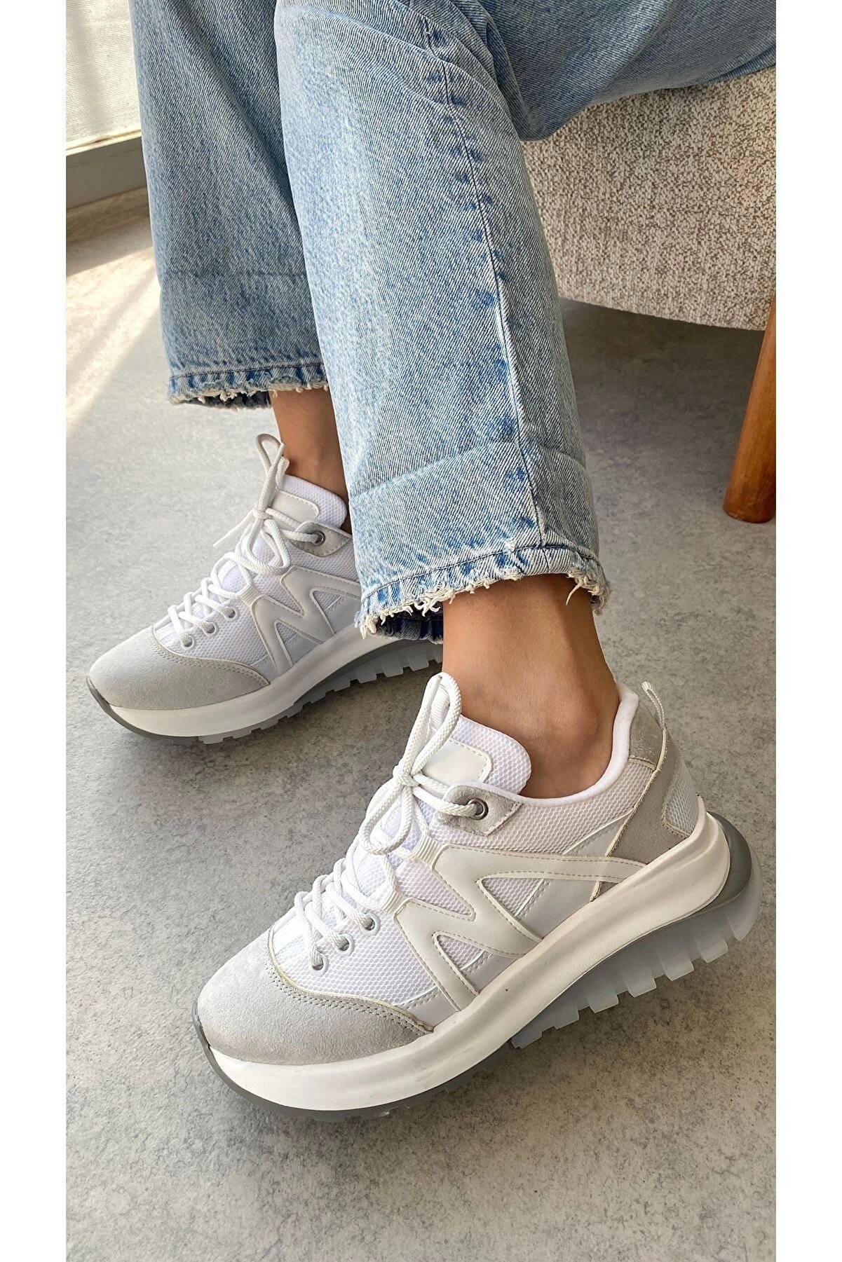 Gult Kadın Spor Ayakkabı Beyaz Gölge