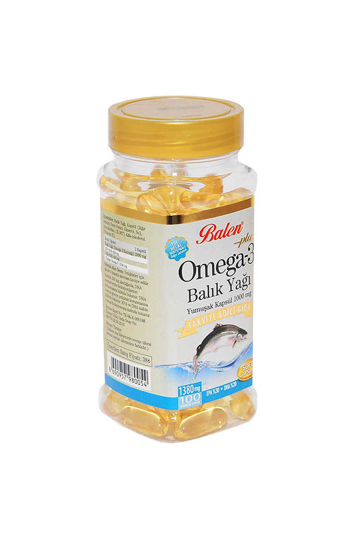 Ethab Ti̇caret Omega 3 Plus+ Balık Yağı Yumuşak 100 Kaps&uuml;l