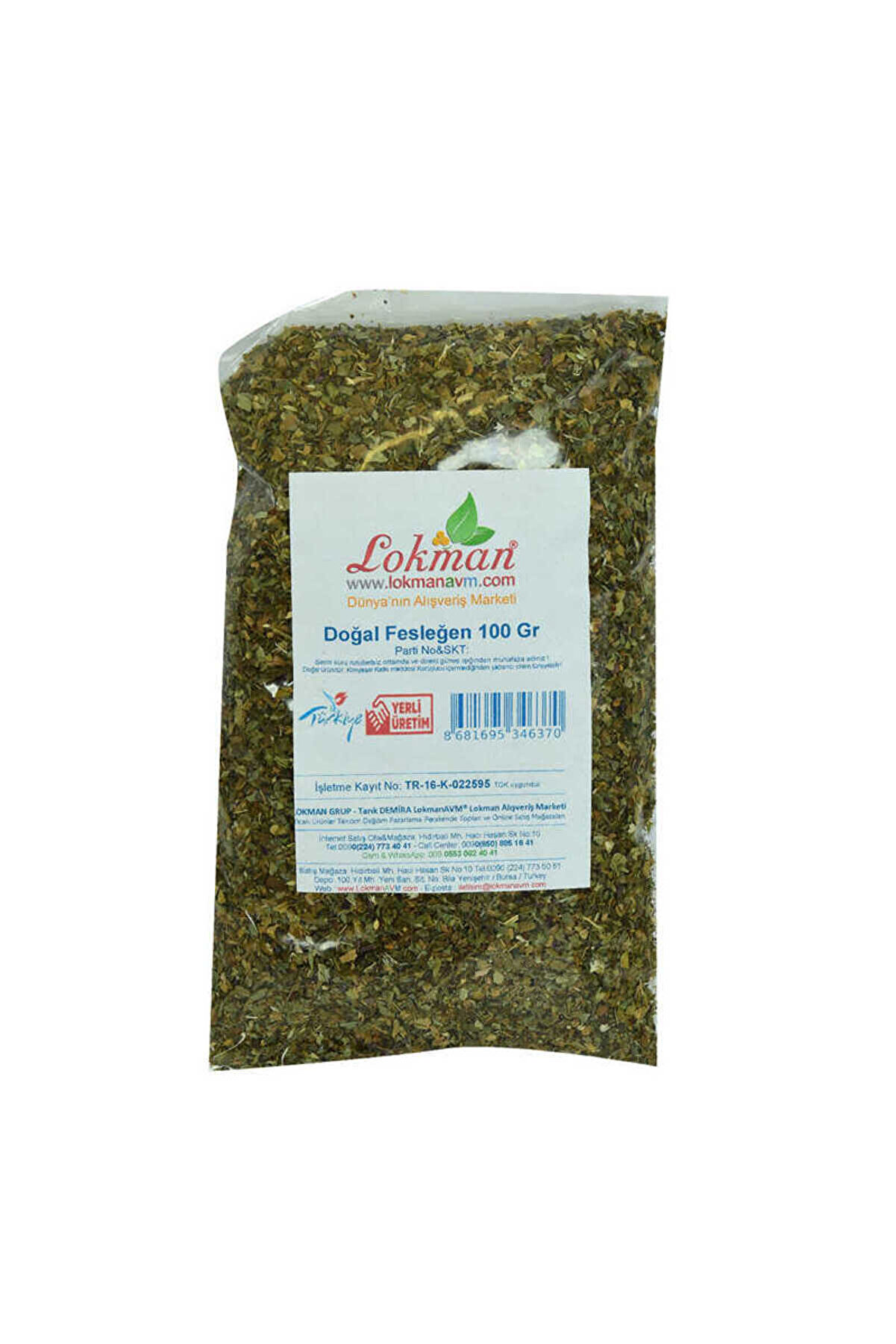 Pazarcan Fesleğen Elenmi̇ş Tozu Alınmış Doğal 100 Gr Paket