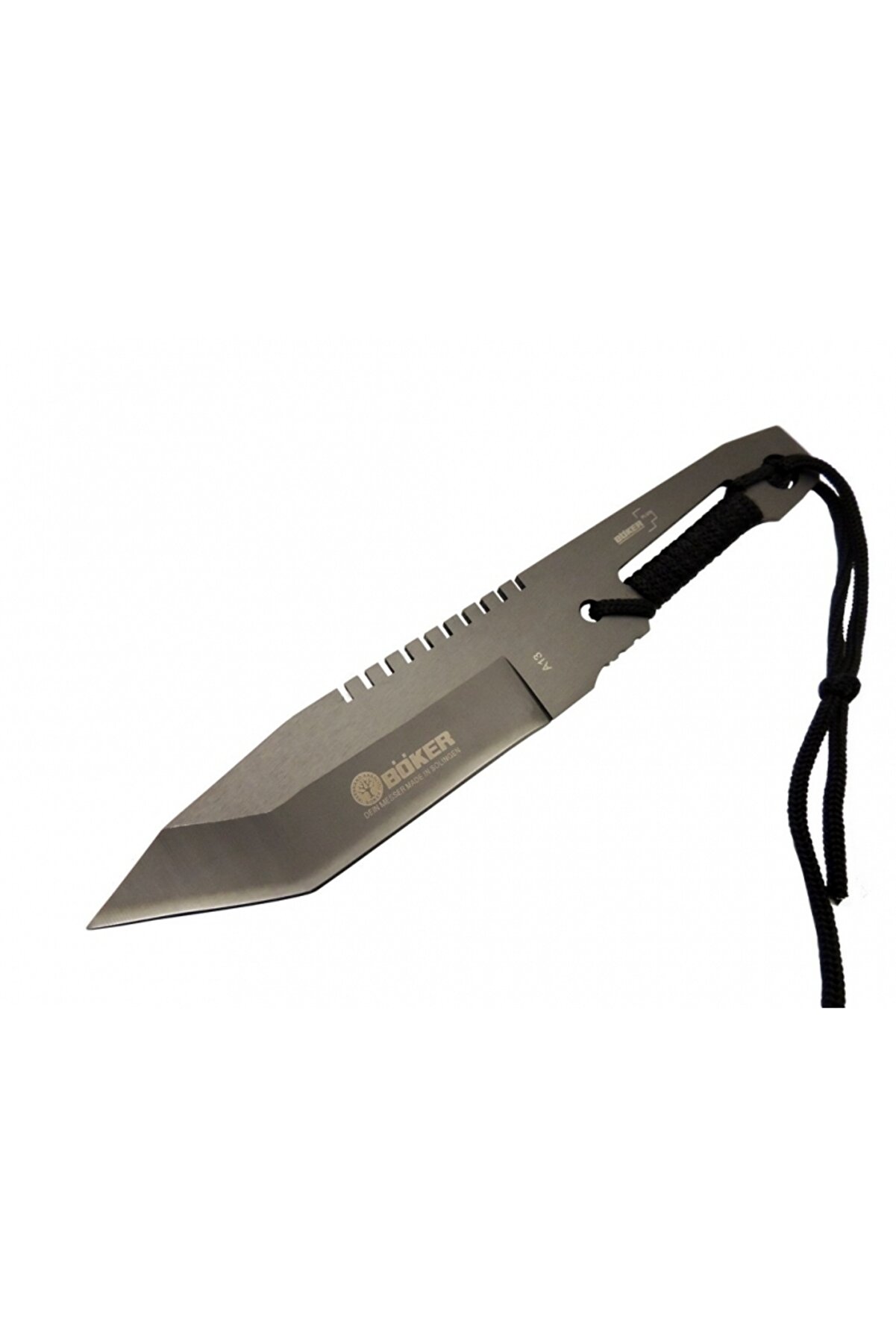 evimdeyokyok Gerber A13 Komple Metal Kamp Bıçak 23 cm - Tırtıklı, İp Saplı, Kılıflı