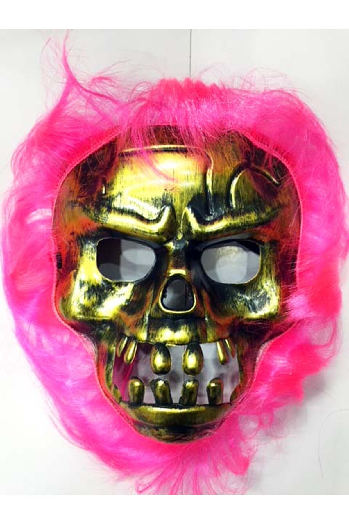 Ethab Ti̇caret Cadılar Bayramı Pembe Sa&ccedil;lı Maske