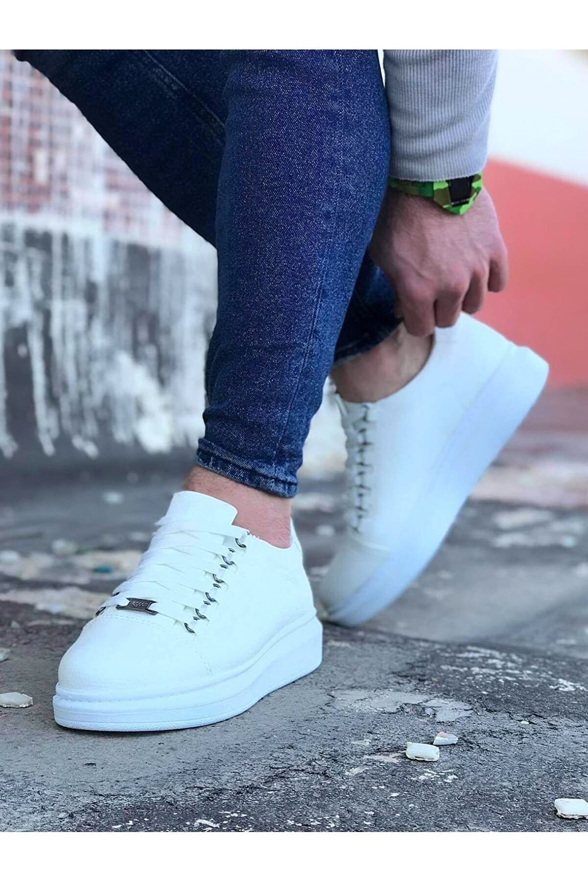 Ethab Ti̇caret Beyaz D&uuml;z Erkek Casual Ayakkabı