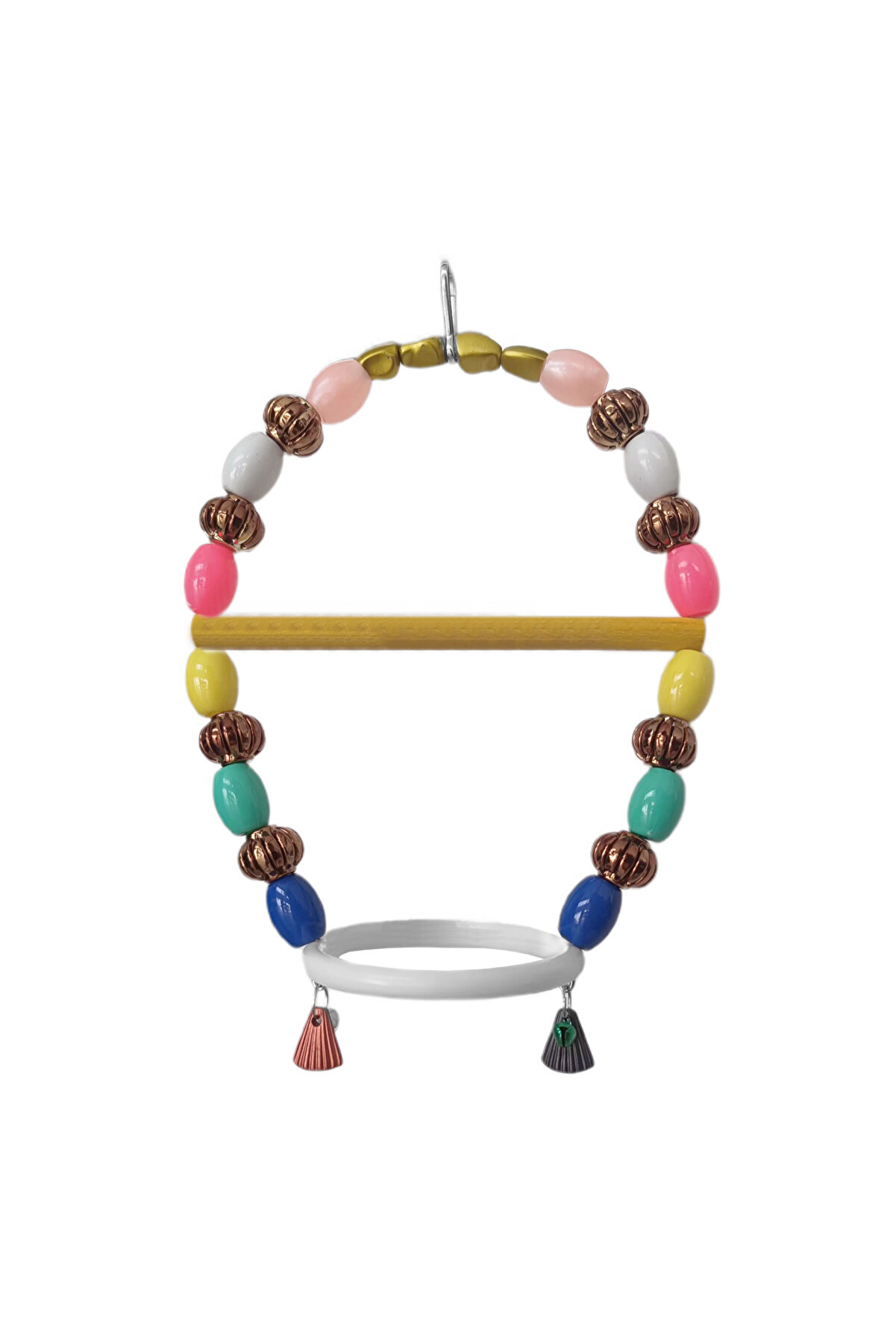 Bi̇lfold Renkli̇ Boncuklu Oval Hlı Papağan Salıncağı 15 Cm-23 Cm