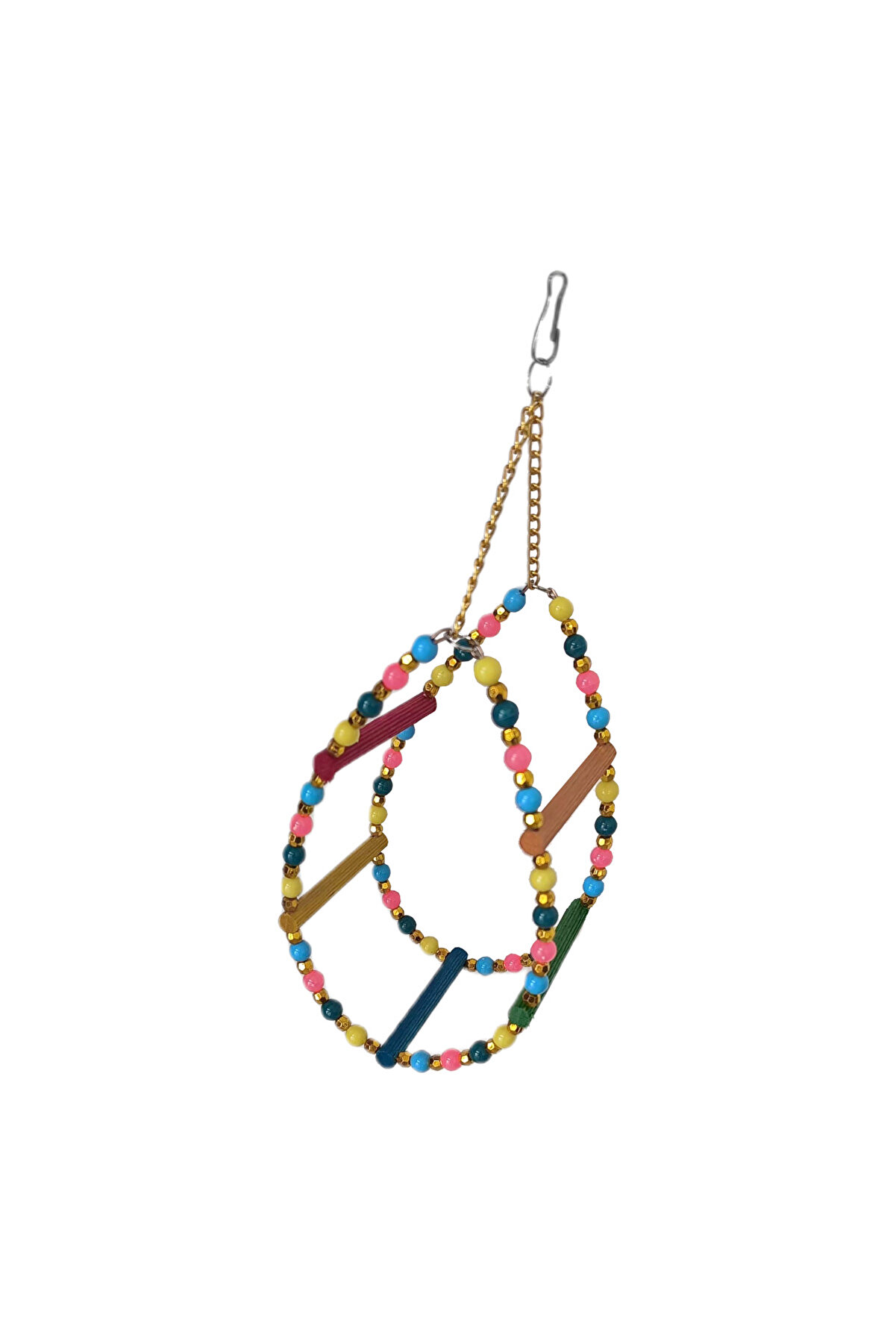 Bi̇lfold Renkli̇ Boncuklu Ve Merdi̇venli̇ Damla Kuş Salıncağı 9-24 Cm