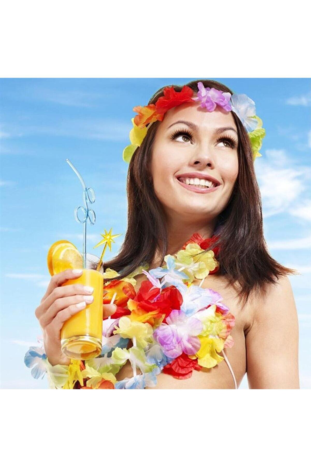 Ethab Ti̇caret Rengarenk Hawai̇i̇ Kolye Ta&ccedil; Bi̇lekli̇k Seti̇ 4 Par&ccedil;a