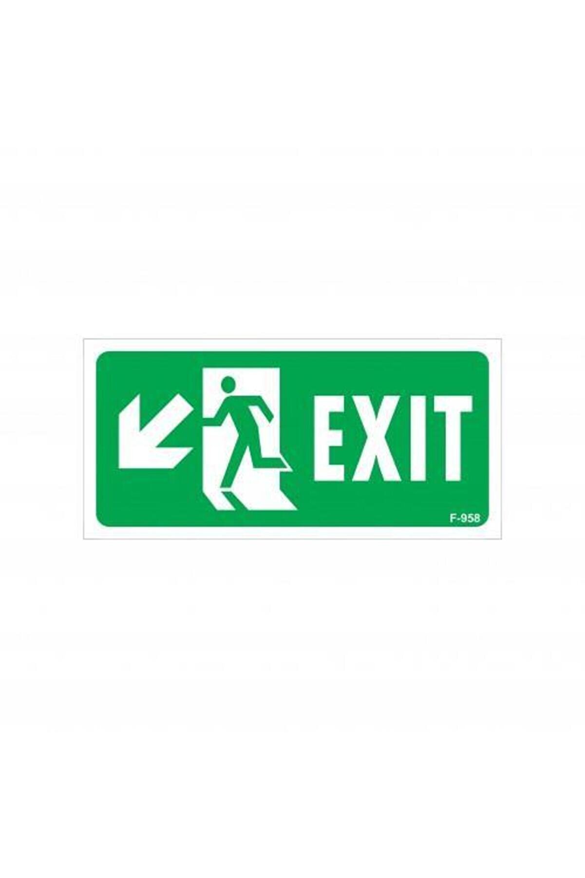 Ethab Ti̇caret Exi̇t Sol Aşağı Uyarı Levhası 17,5X25 Kod958