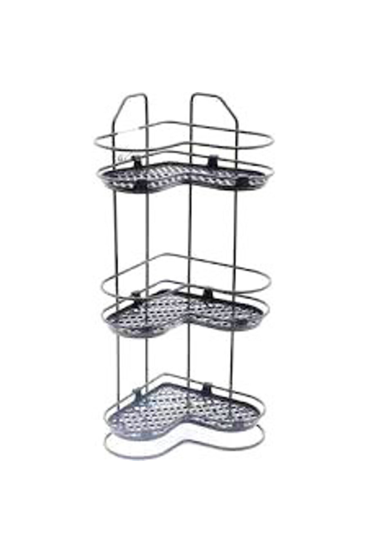 Go İthalat Zari̇f 3 Katlı K&ouml;şeli̇k Si̇yah Beyaz (4457)