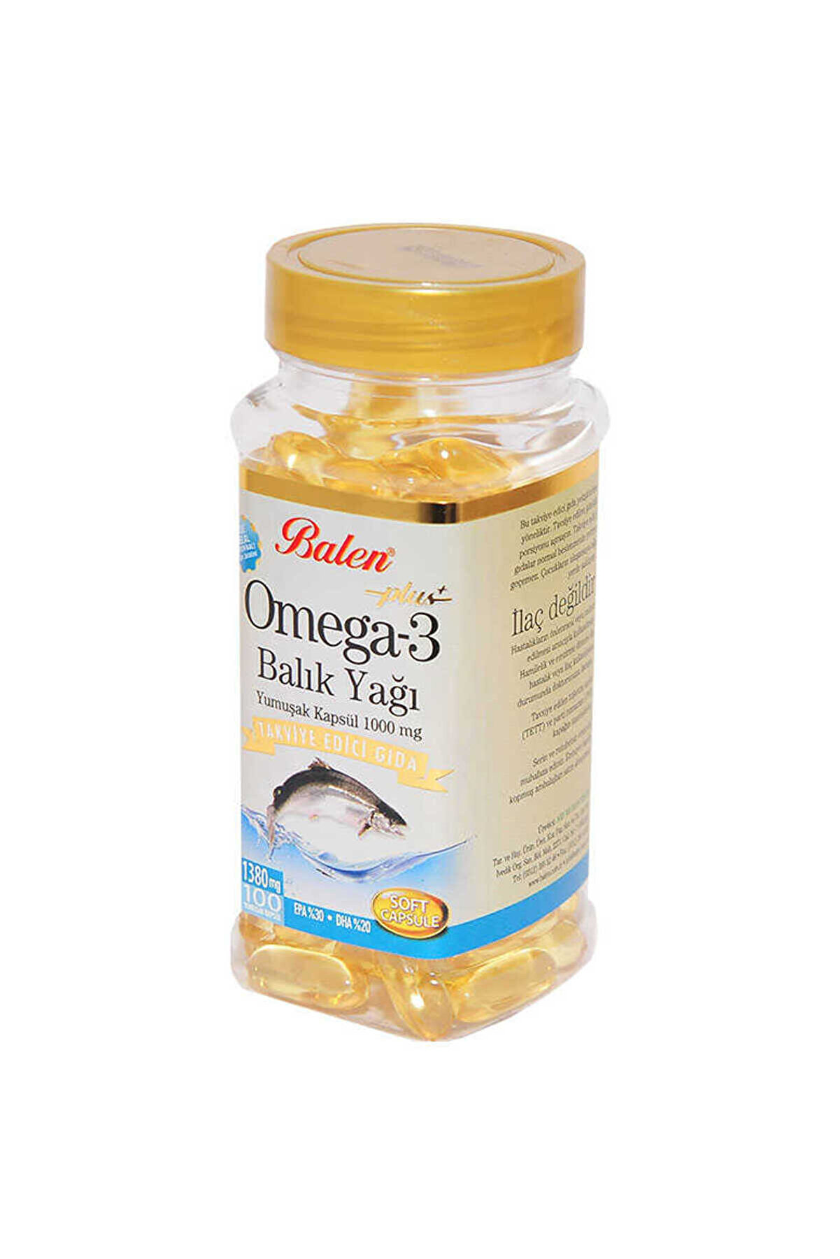 Ethab Ti̇caret Omega 3 Plus+ Balık Yağı Yumuşak 100 Kaps&uuml;l