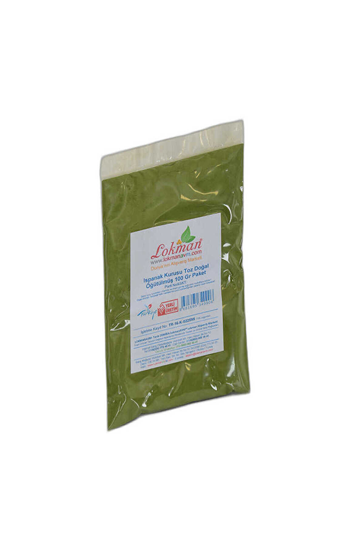 Ethab Ti̇caret Ispanak Kurusu Toz Doğal &Ouml;ğ&uuml;t&uuml;lm&uuml;ş 100 Gr Paket