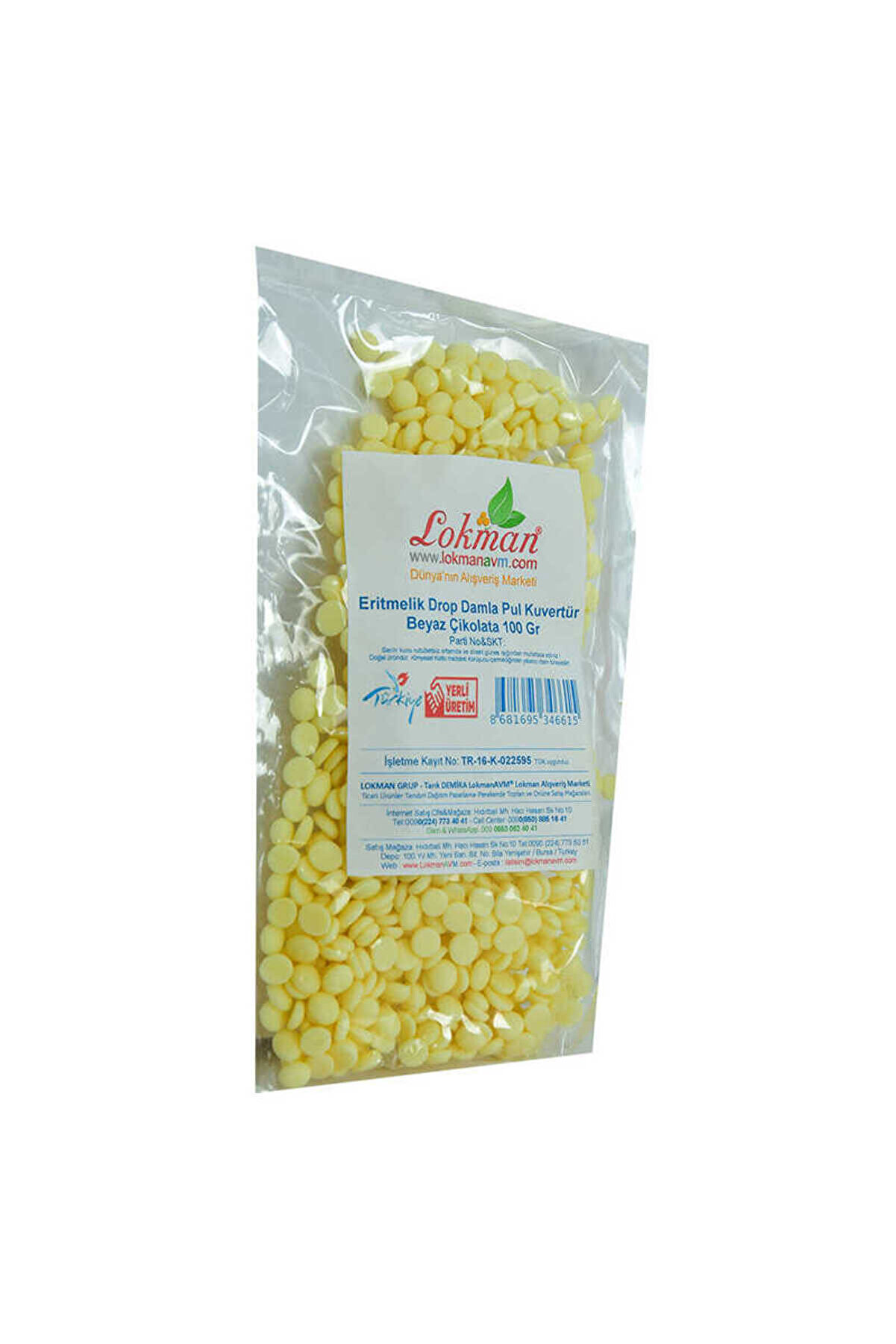 Bi̇lfold Beyaz &Ccedil;i̇kolata Eri̇tmeli̇k Drop Damla Pul Kuvert&uuml;r 100 Gr Paket