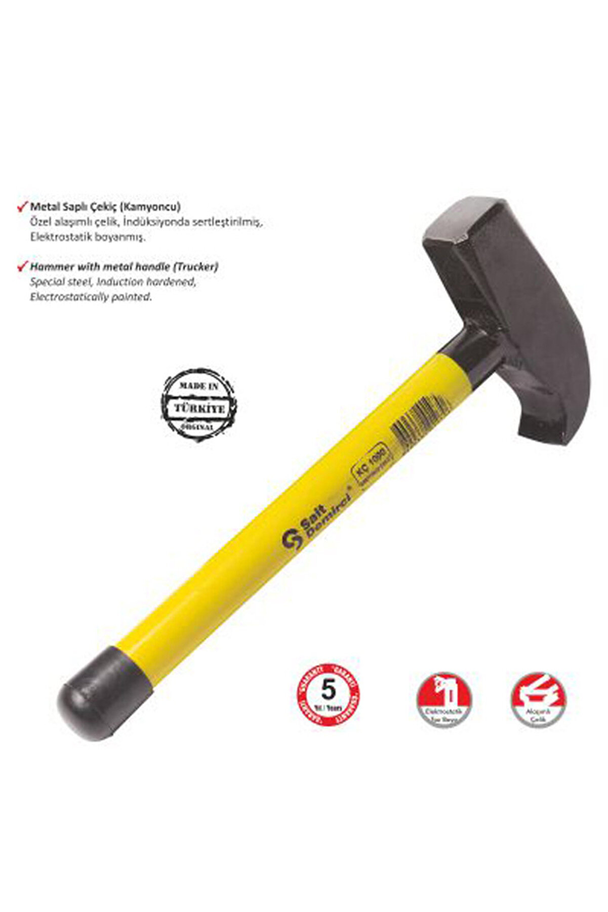 evimdeyokyok S.D. Kamyoncu Metal Saplı Çekiç 2000 gr