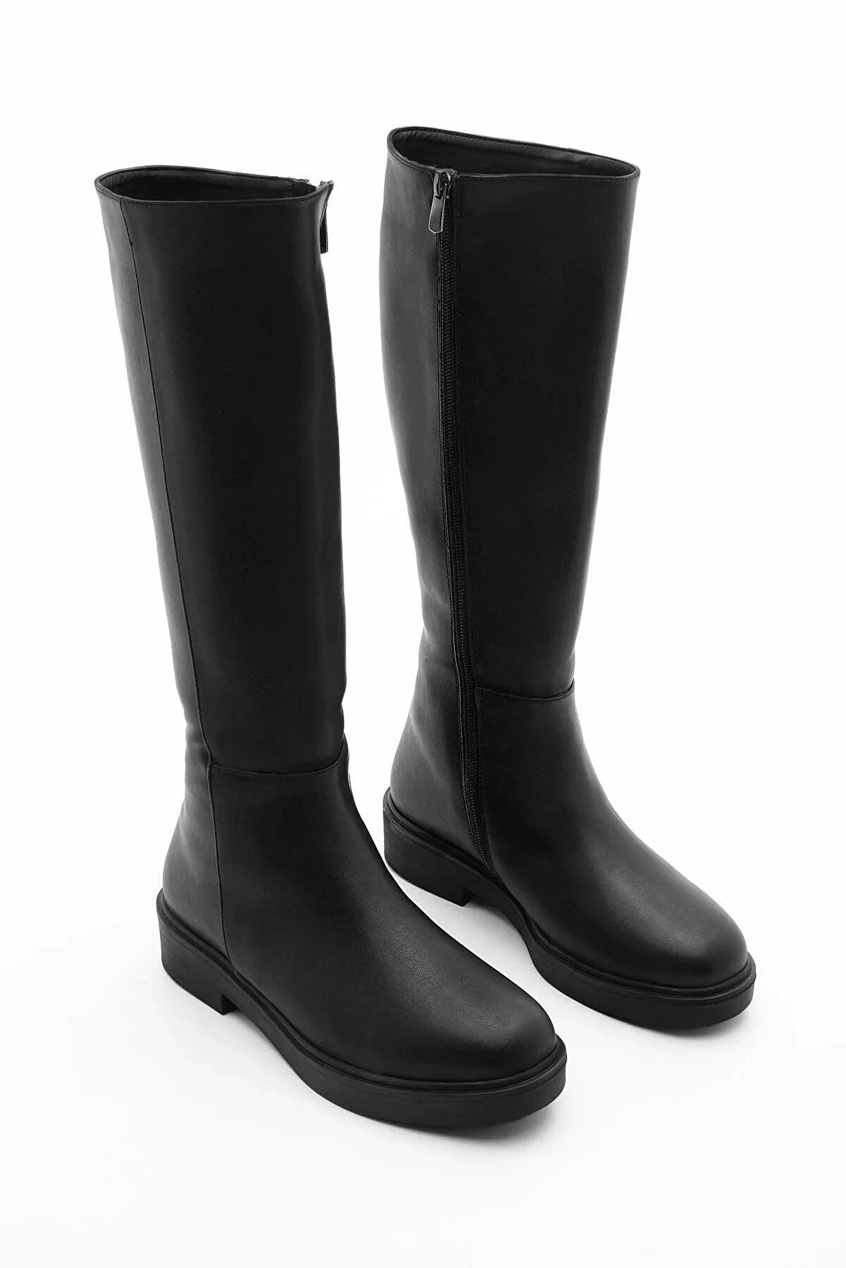 Gult Kadın Si̇yah Deri̇ Bi̇ni̇ci̇ Di̇zaltı Çi̇zme