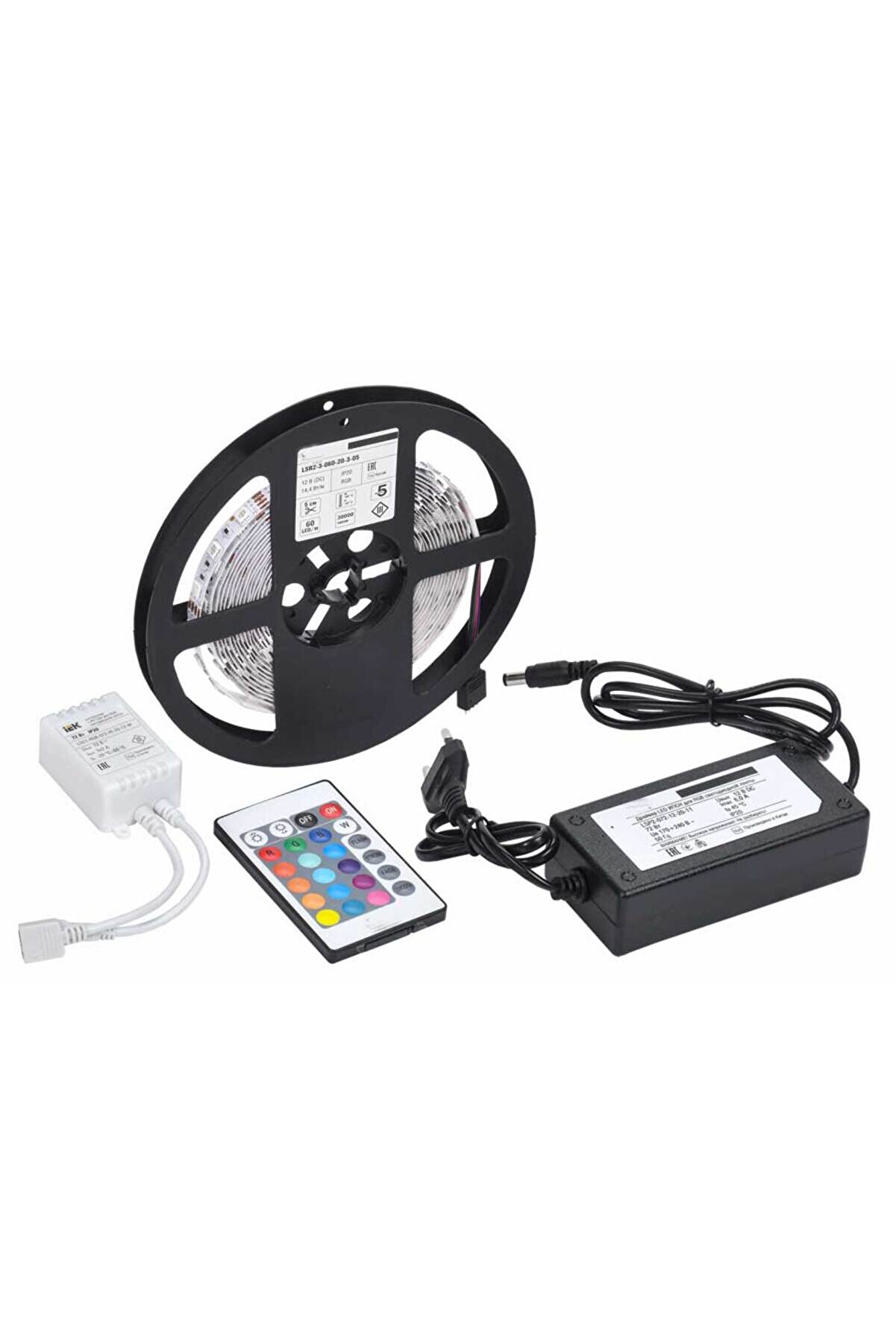 evimdeyokyok 5 MT 3 Cipli Rgb Şerit Led Silikonlu Adaptör Uzaktan Kumanda Tak Çalıştır