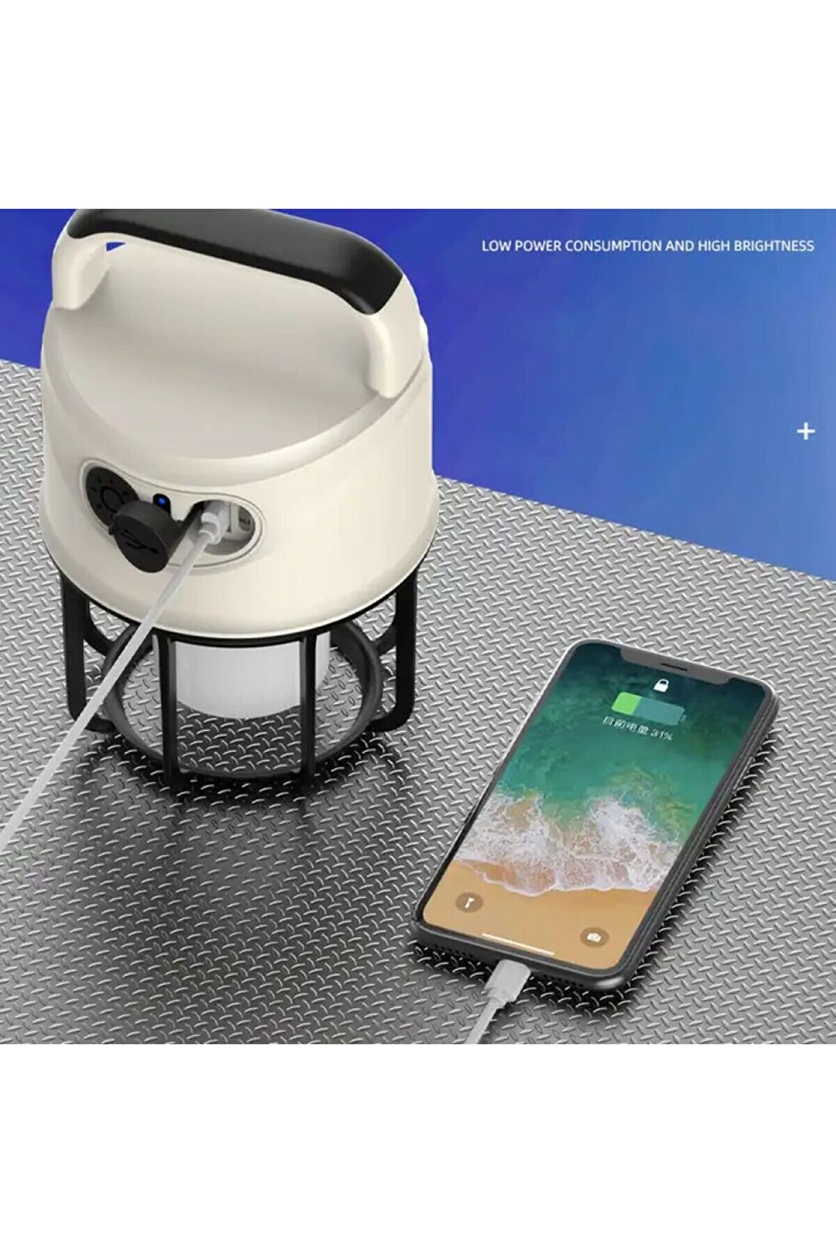 Ps-22025 Çi̇ft Işıklı Type-C Powerbank Özelli̇kli̇ Taşınabi̇li̇r Şarj Edi̇lebi̇li̇r Kamp Lambası