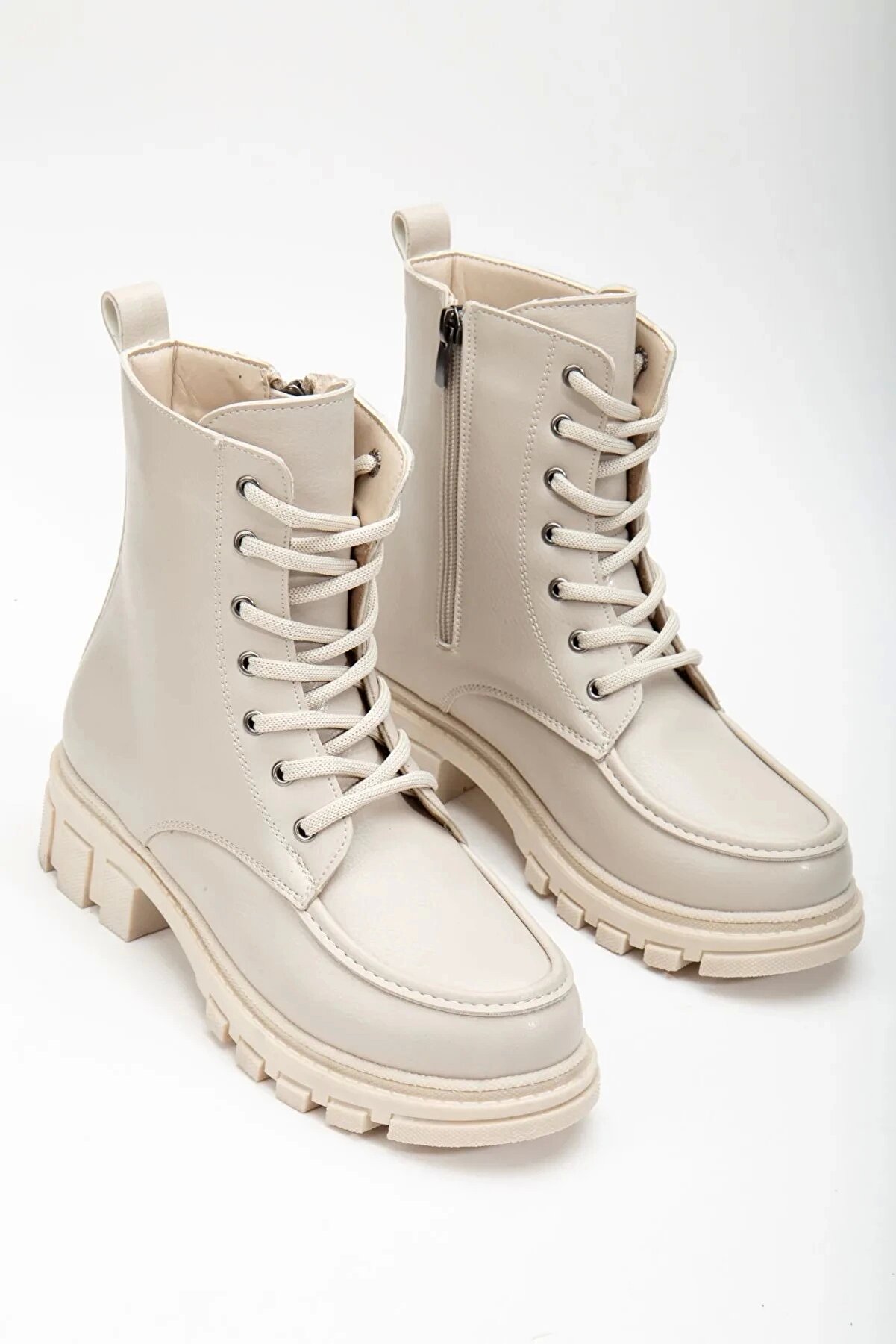 Gult Kadın Kalın Taban Bot Önü Di̇ki̇şli̇ Bej