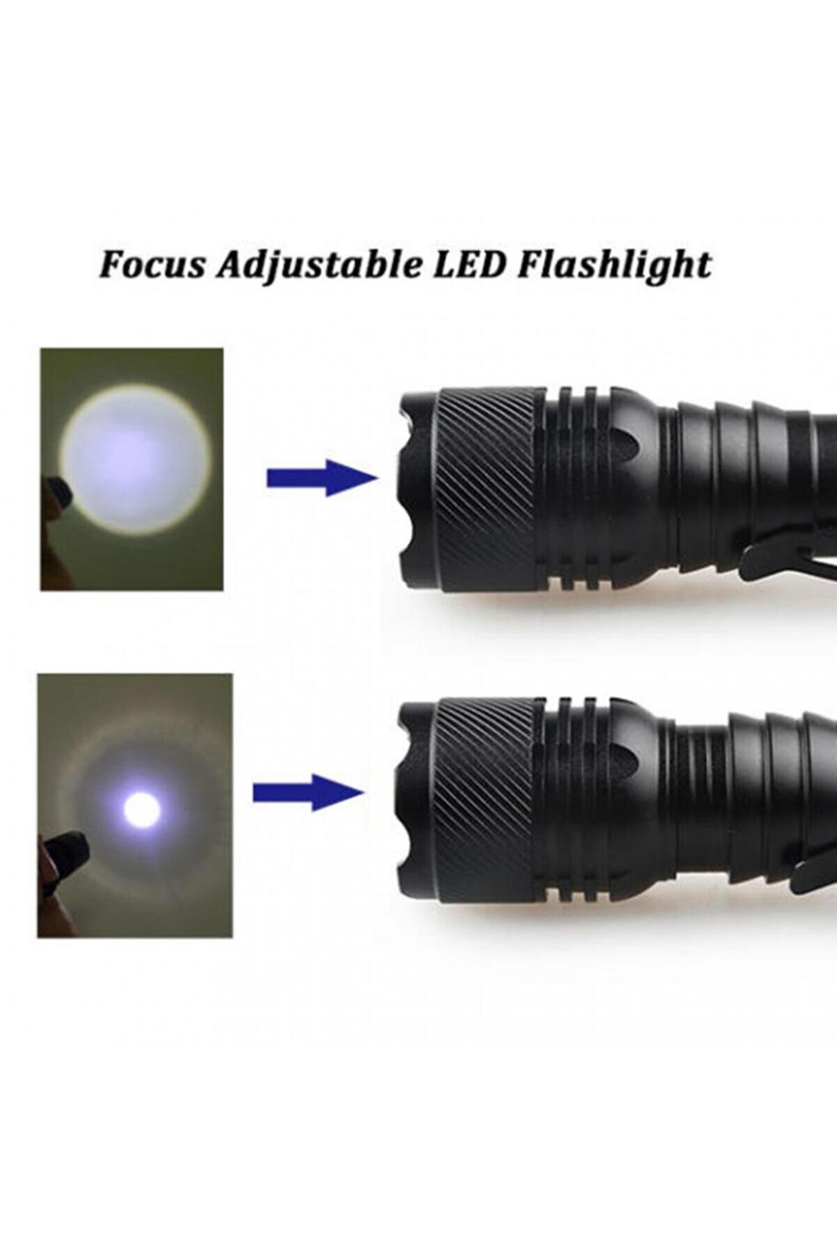 Go İthalat Şarjlı Mi̇ni̇ Led El Feneri̇ Cree Led 500 Lumens (4457)