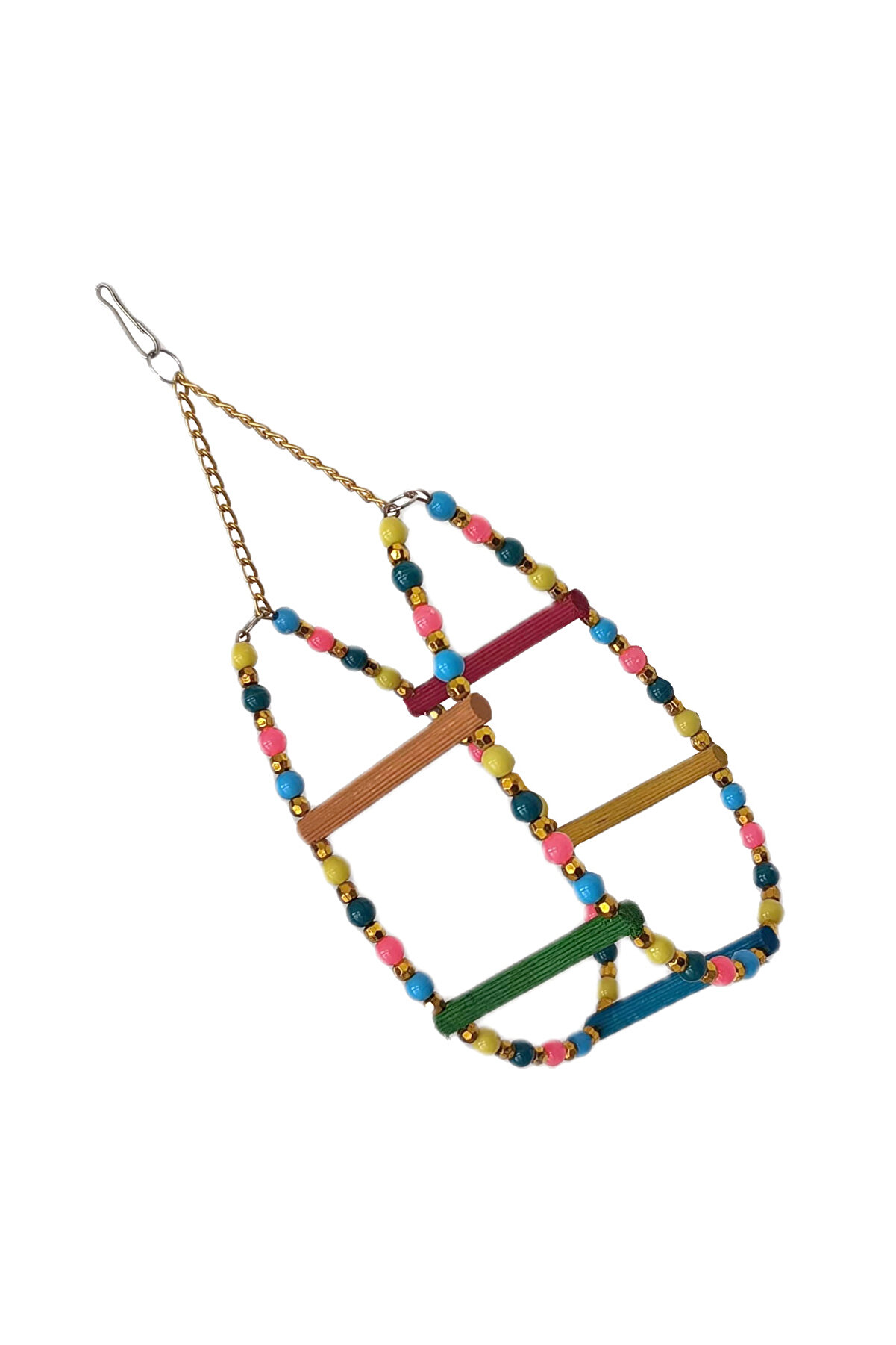 Bi̇lfold Renkli̇ Boncuklu Ve Merdi̇venli̇ Damla Kuş Salıncağı 9-24 Cm