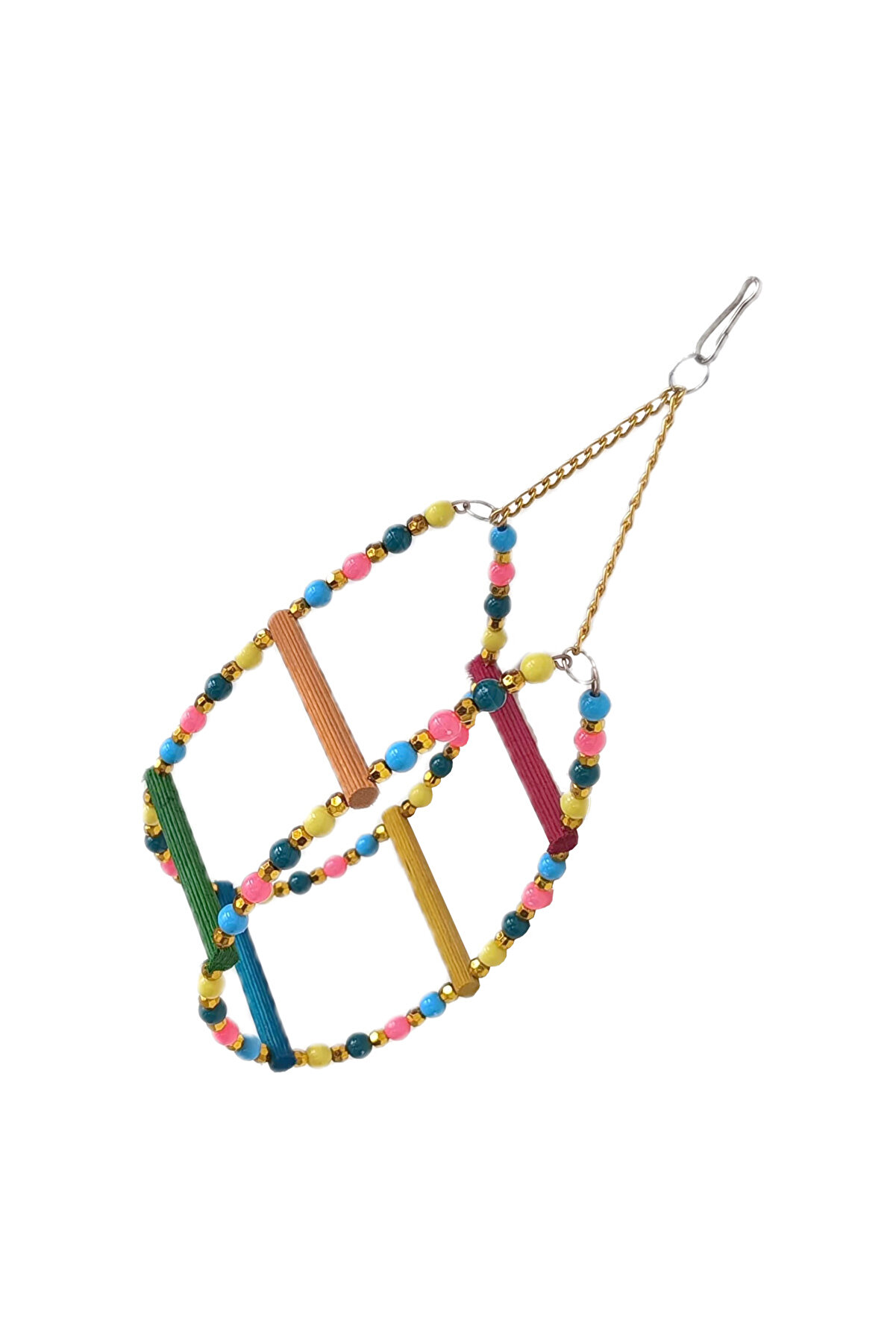 Bi̇lfold Renkli̇ Boncuklu Ve Merdi̇venli̇ Damla Kuş Salıncağı 9-24 Cm