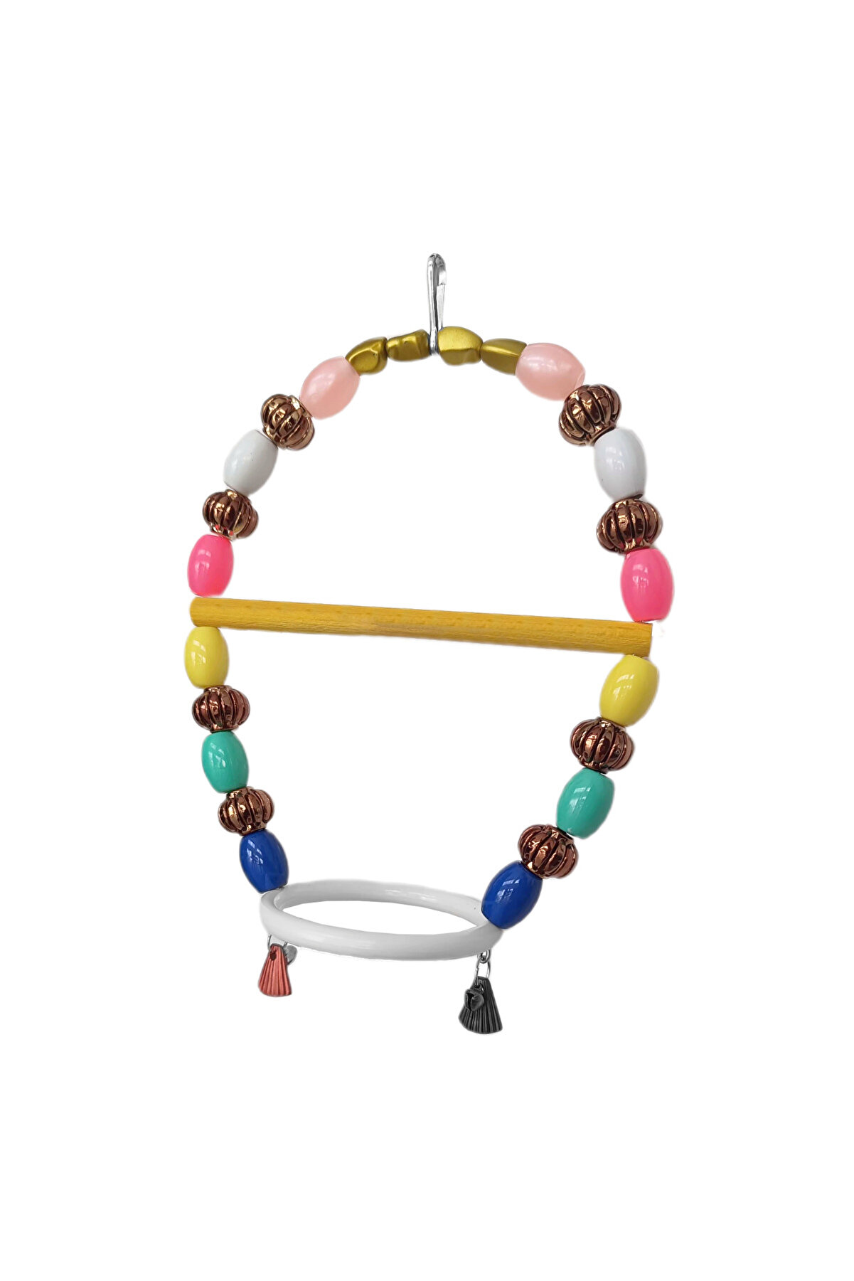 Bi̇lfold Renkli̇ Boncuklu Oval Hlı Papağan Salıncağı 15 Cm-23 Cm