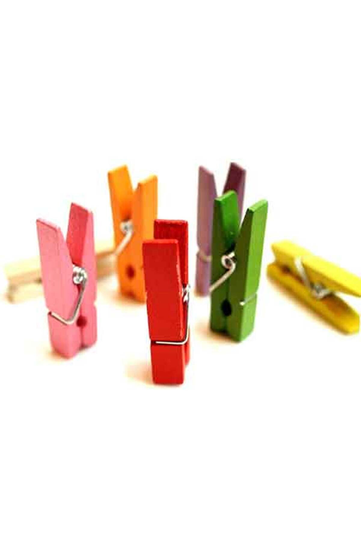 Ethab Ti̇caret Renkli̇ Mi̇ni̇ Ahşap Mandal