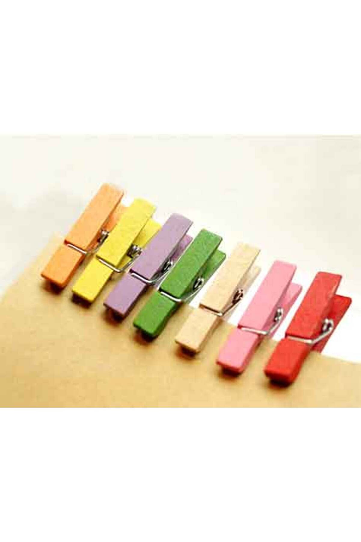 Ethab Ti̇caret Renkli̇ Mi̇ni̇ Ahşap Mandal