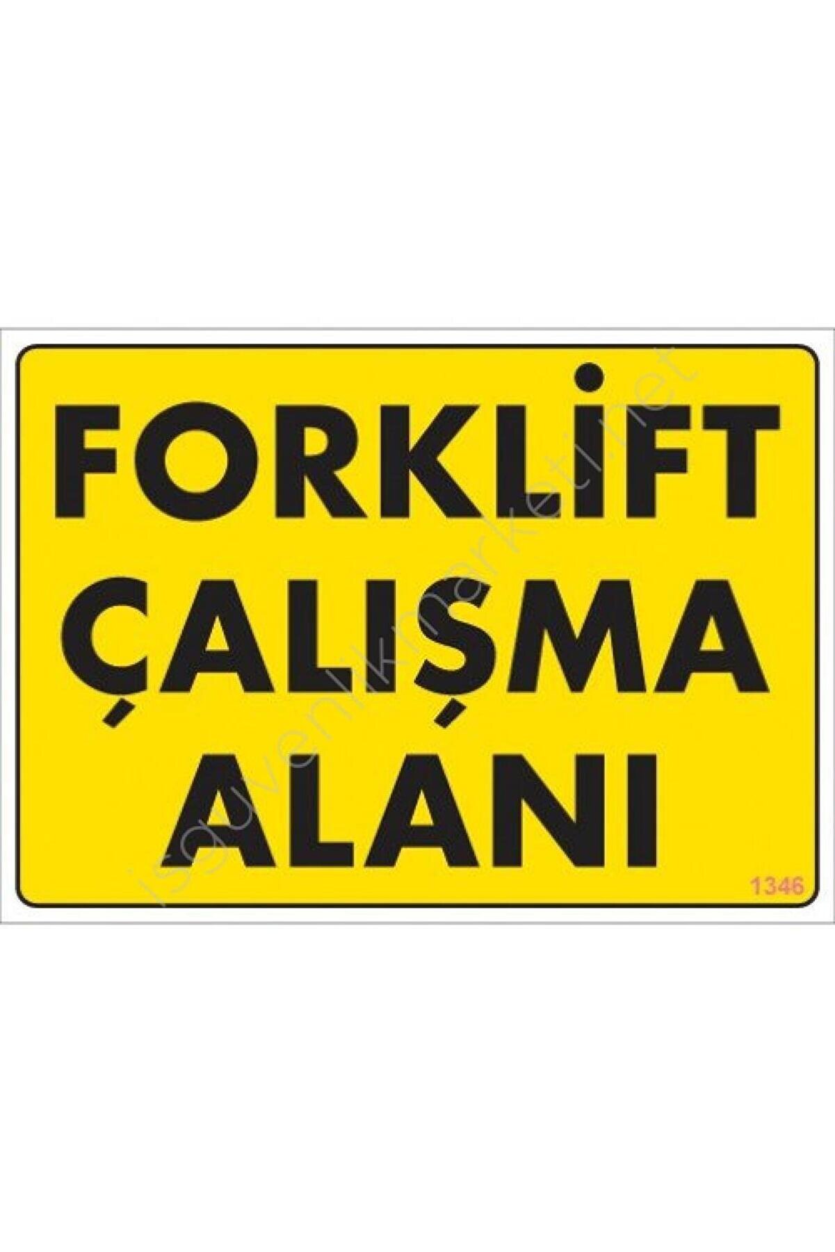 Ethab Ti̇caret Forkli̇ft &Ccedil;alışma Alanı Sarı Uyarı Levhası 25X35 Kod1346