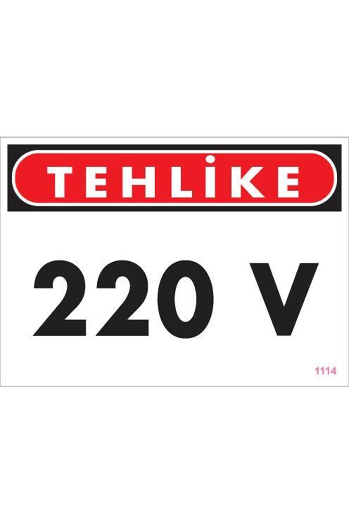 Ethab Ti̇caret 220 V Tekli̇ke Uyarı Levhası 25X35 Kod1114