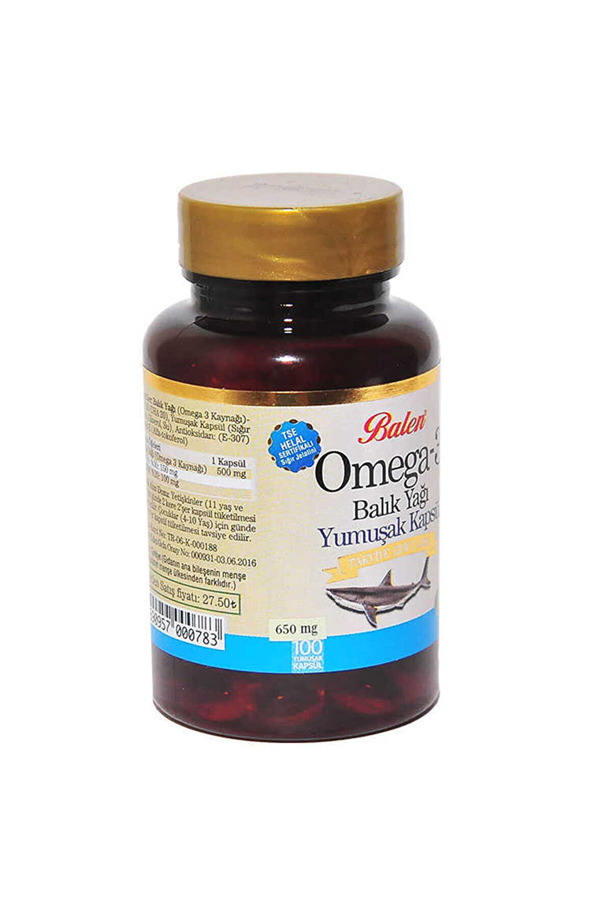 Ethab Ti̇caret Omega 3 Balık Yağı Yumuşak 100 Kaps&uuml;l