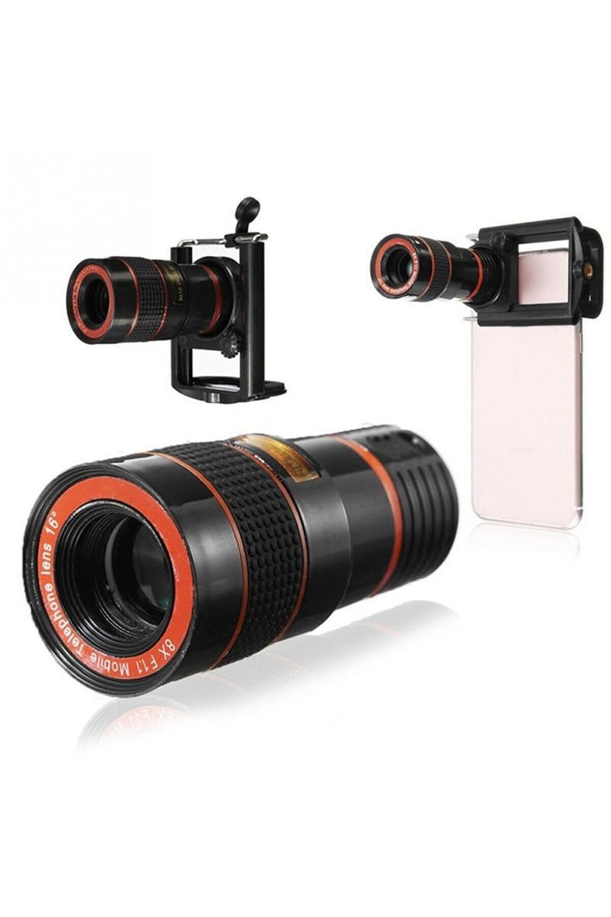 8X18 Zoom Teleskop Telefon Kamera Lensi̇ Mi̇ni̇ El Dürbünü
