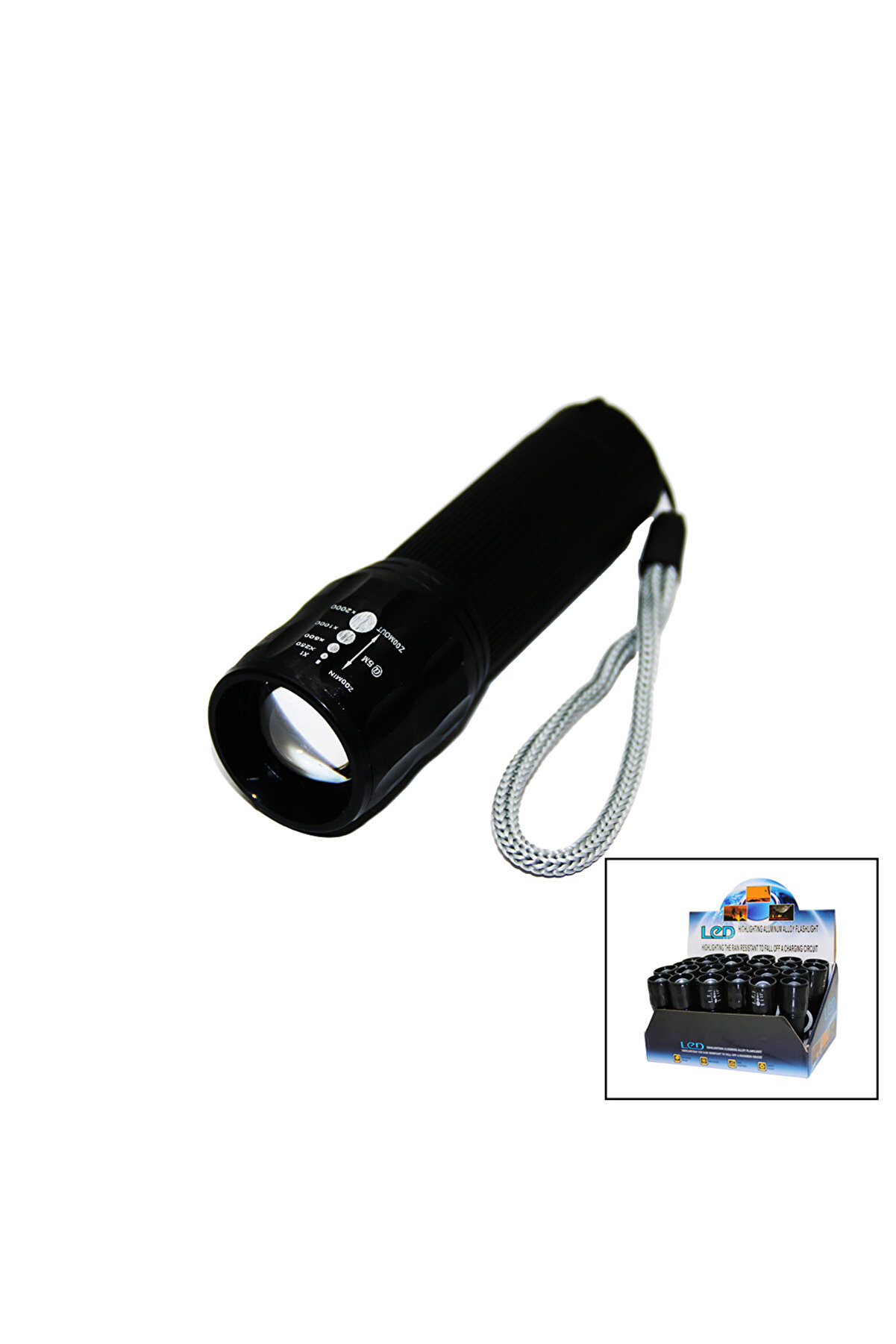 Go İthalat Orıon Hıghlıghtıng Alumi̇num Flashli̇ght Pi̇lli̇ Zoomlu El Feneri̇ Metal Kasa