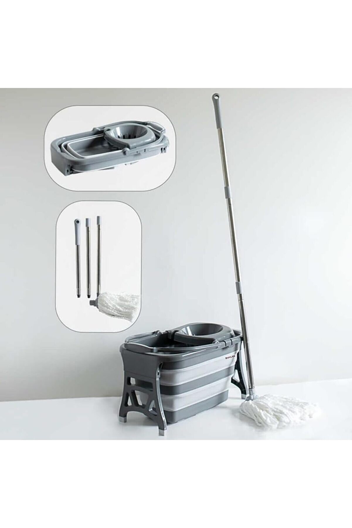 STOREMAX ezlgrup 20 Litre Katlanabilir Mop ve Kovası - Temizlik Kovası - Paspas ve Kova - Ev Tipi Moplar ve