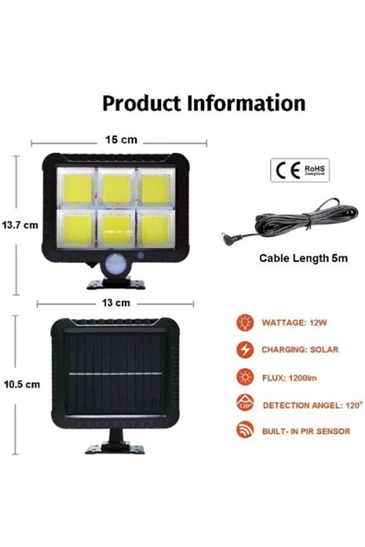 Hareket Sensörlü Solar Lamba