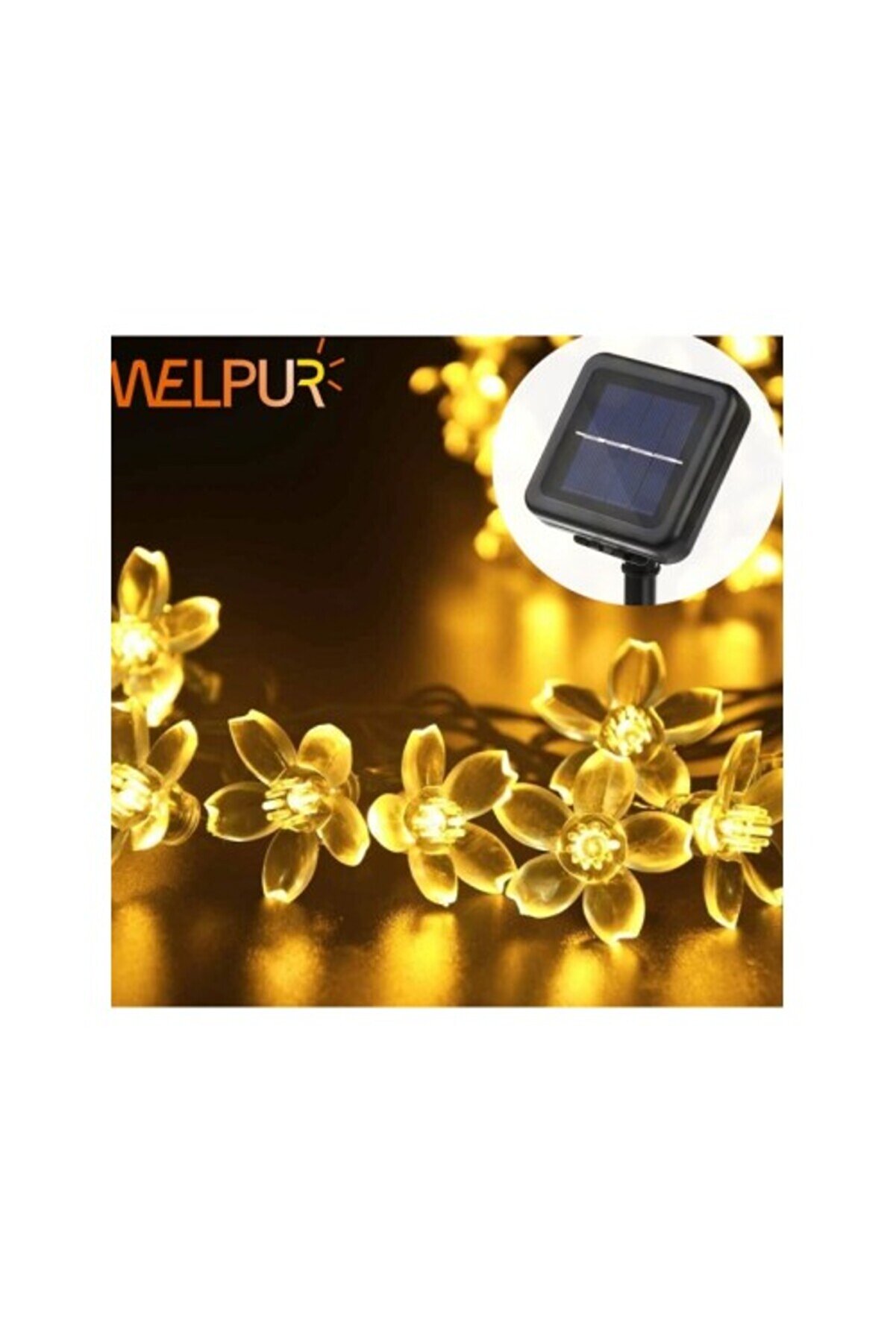 evimdeyokyok Solar Çiçekli Dekoratif 30 Led Bahçe Lambası