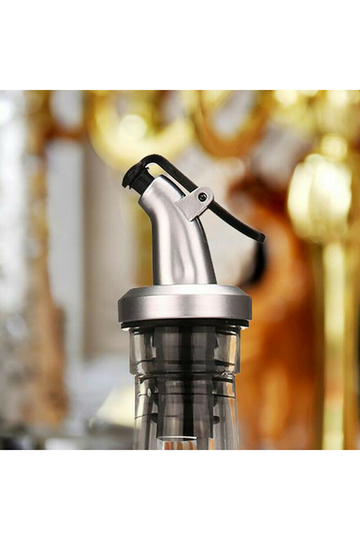 Go İthalat Kapaklı Şi̇şe Ucu Servi̇s Aparatı Damlalık Yağdanlık Tıpa 3 Adet (4457)