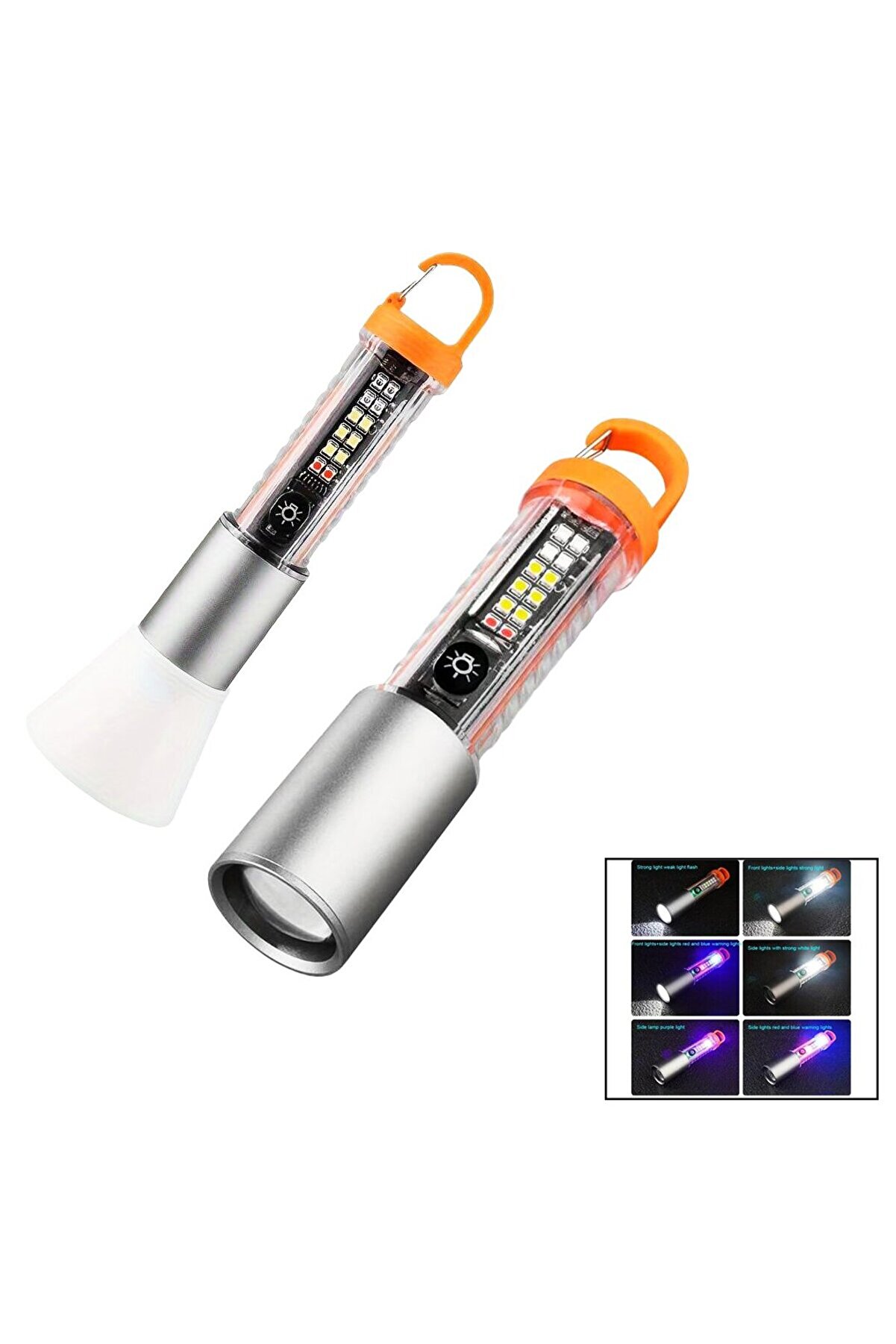 Go İthalat Type-C Şarjlı Suya Dayanıklı - Zoomlu - Ledli̇ El Fener Hs-2302 (4457)