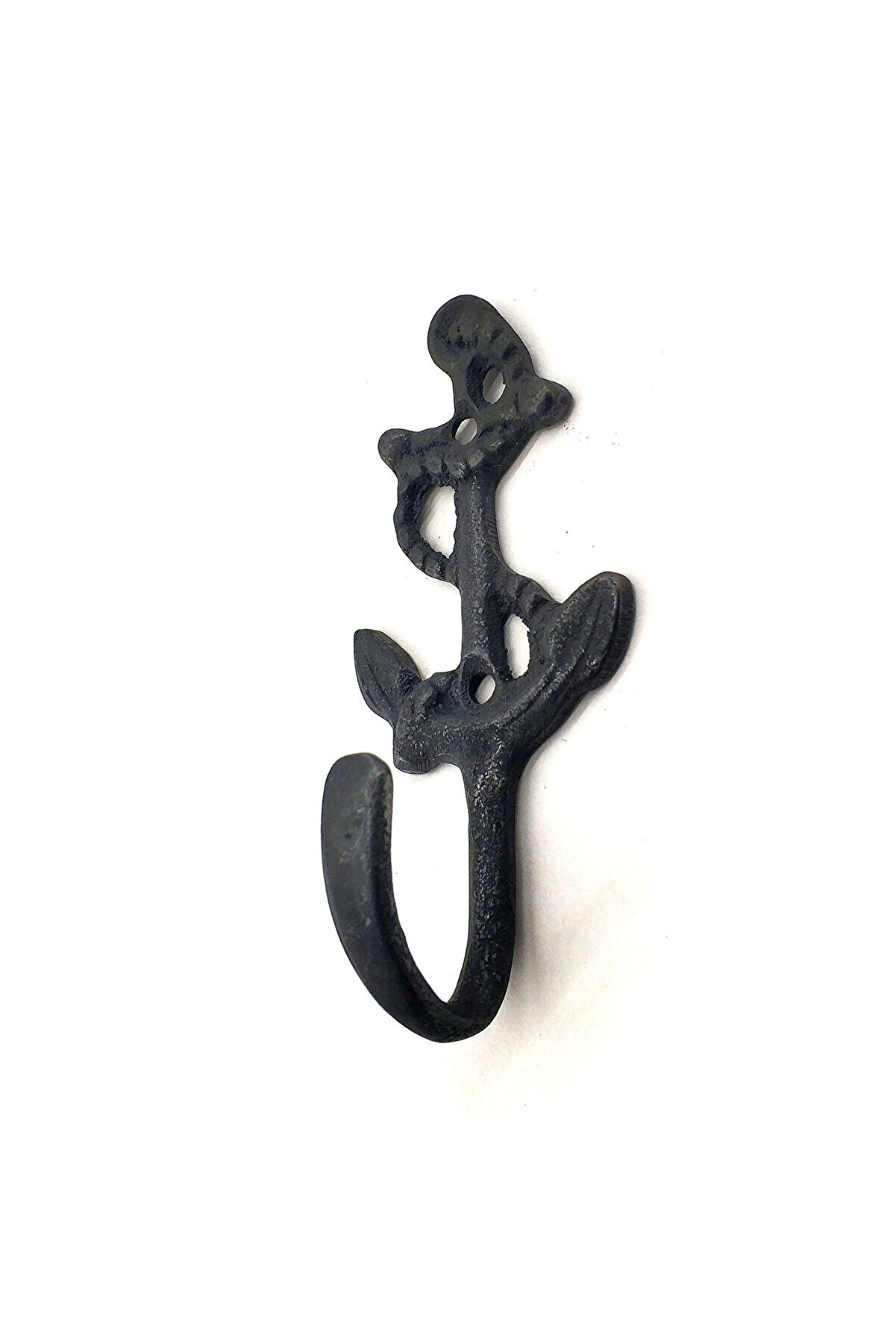 evimdeyokyok Antika Tarz Dekoratif Pirinç Halatlı, Çapa, Denizci, Gemici Askı - 95x42mm, Oksit