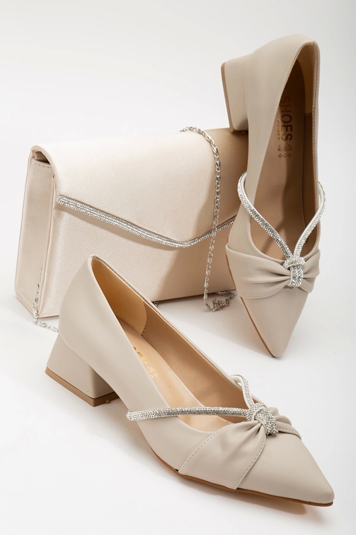 Gult Kadın Saten Taşlı Kombi̇n