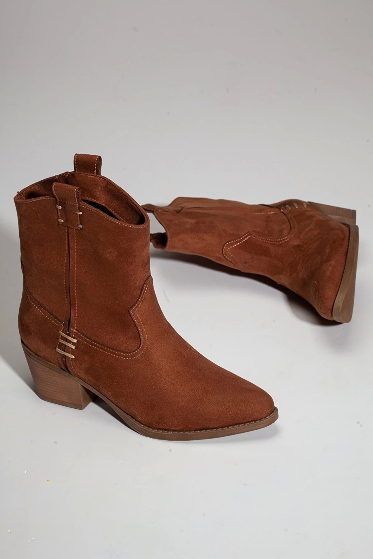 Gult Kadın Western Kovboy Çi̇zme Taba Süet