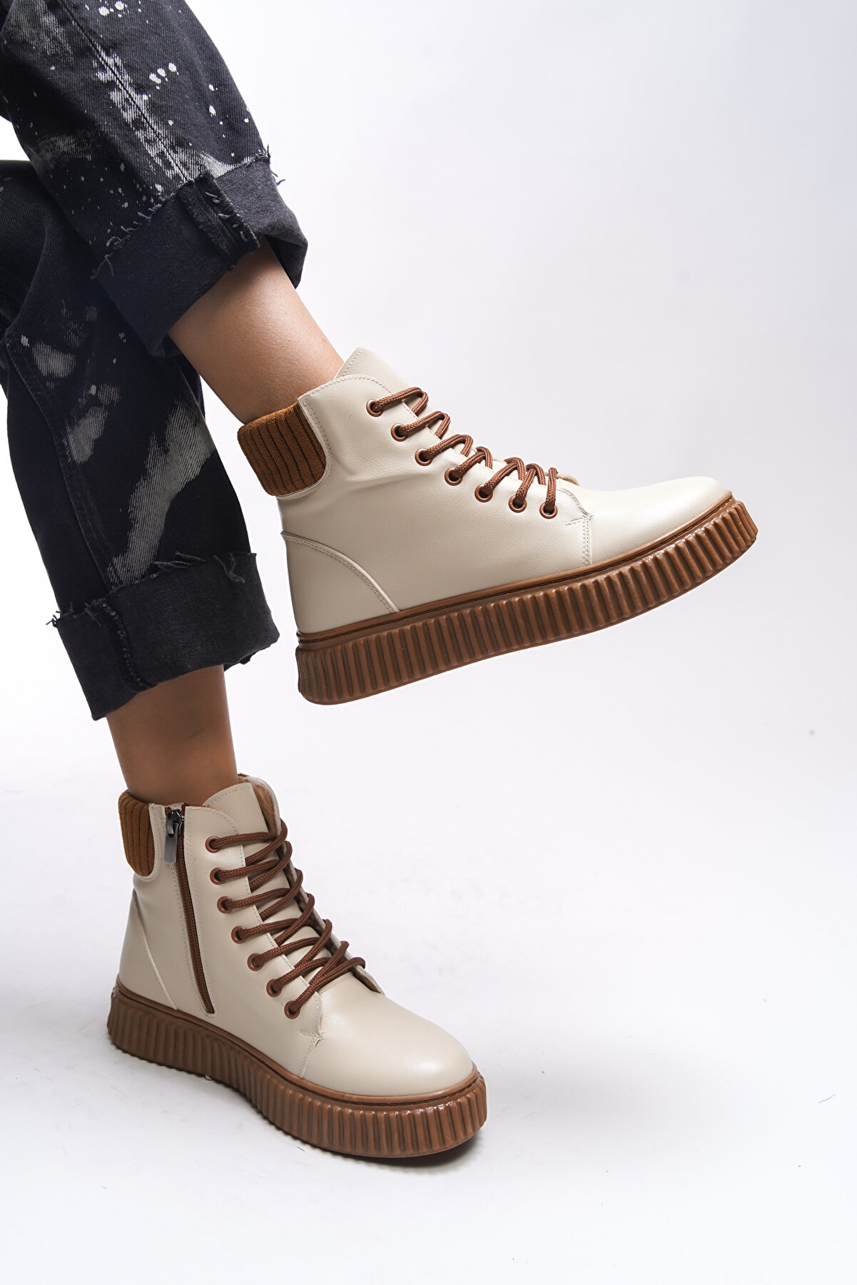 Gult Spor Kadın Bot 0012401  Bej Taba