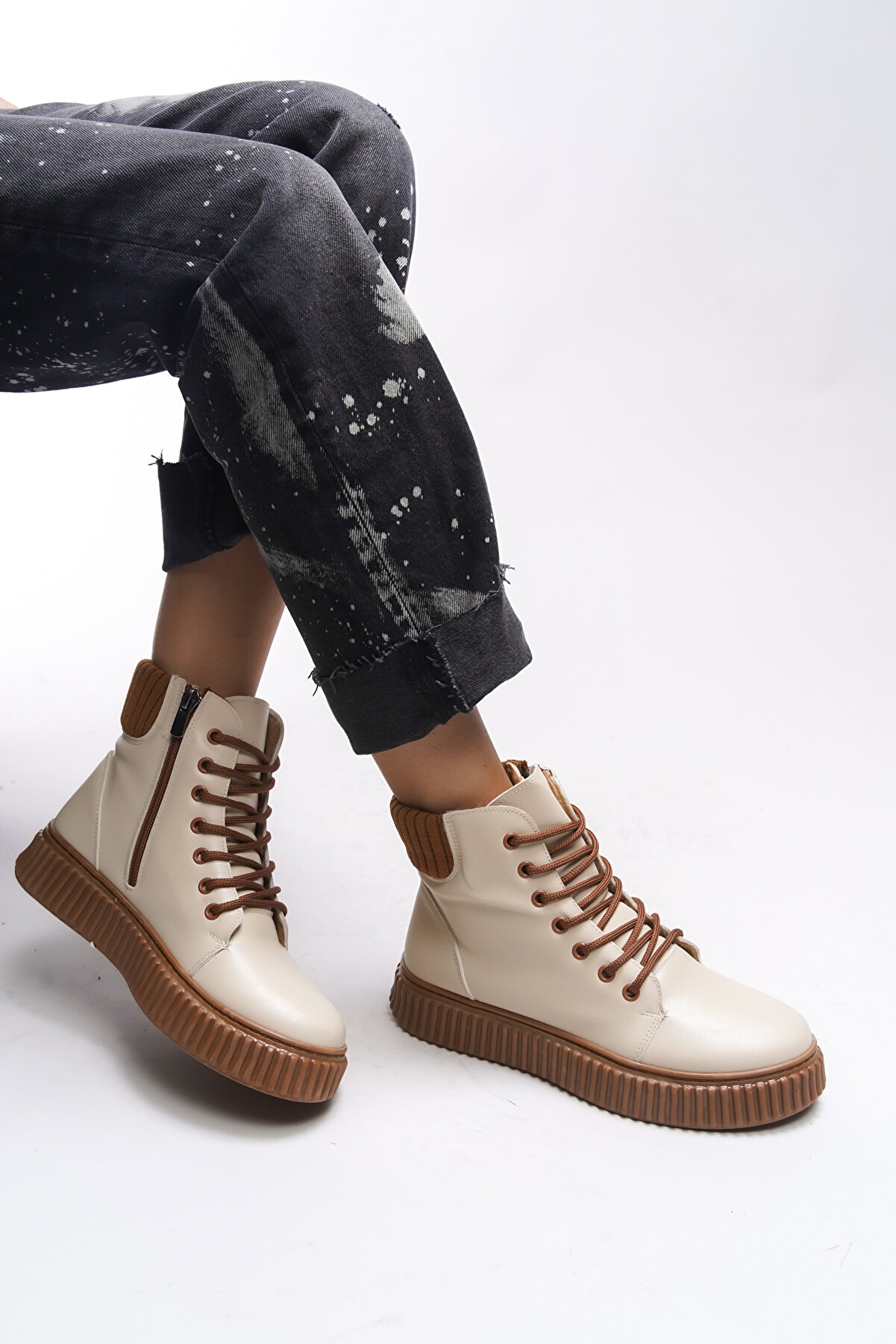 Gult Spor Kadın Bot 0012401  Bej Taba